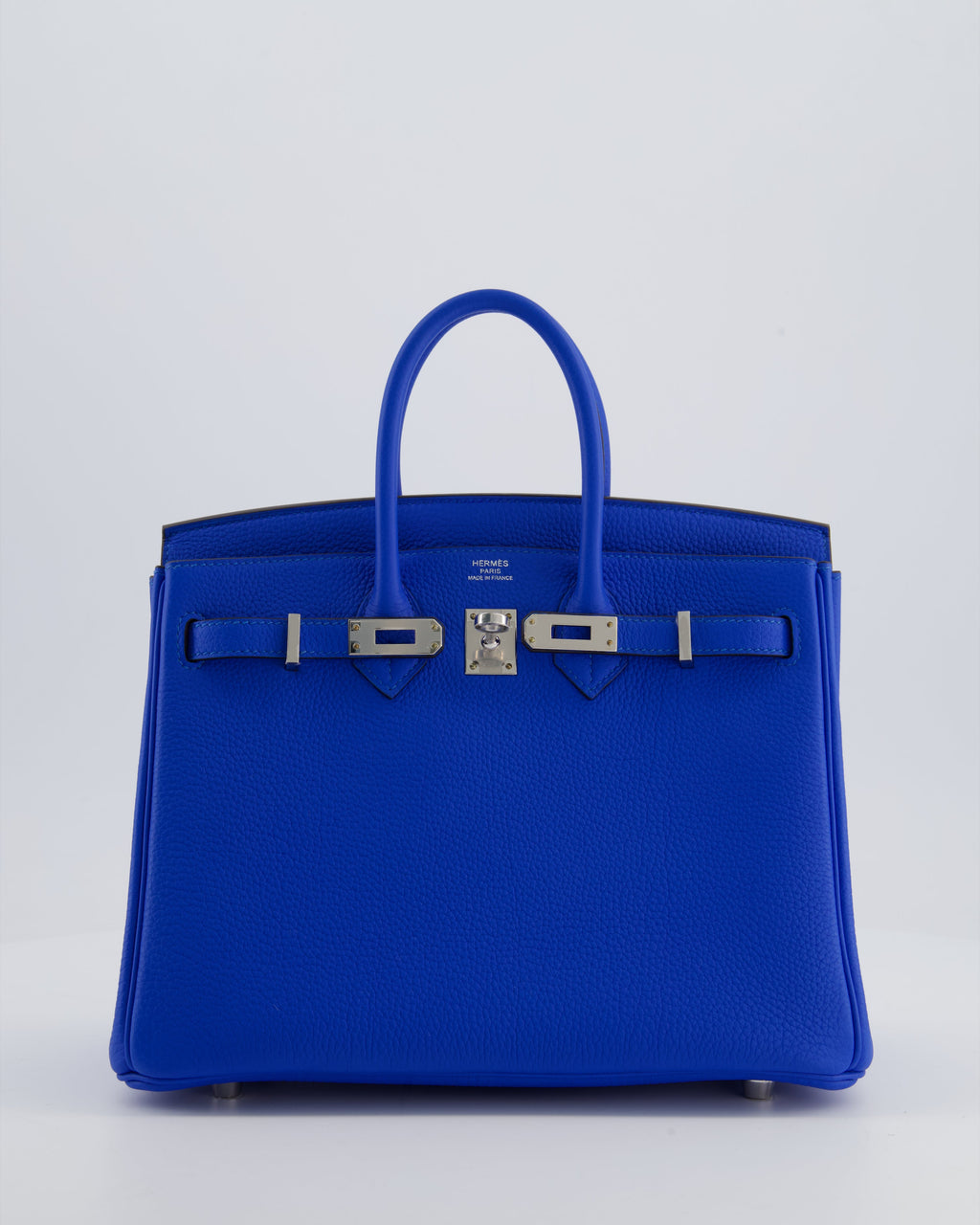 Hermès Birkin 25 Retourne Bag in Bleu Hydra Togo Leather with Palladium Hardware