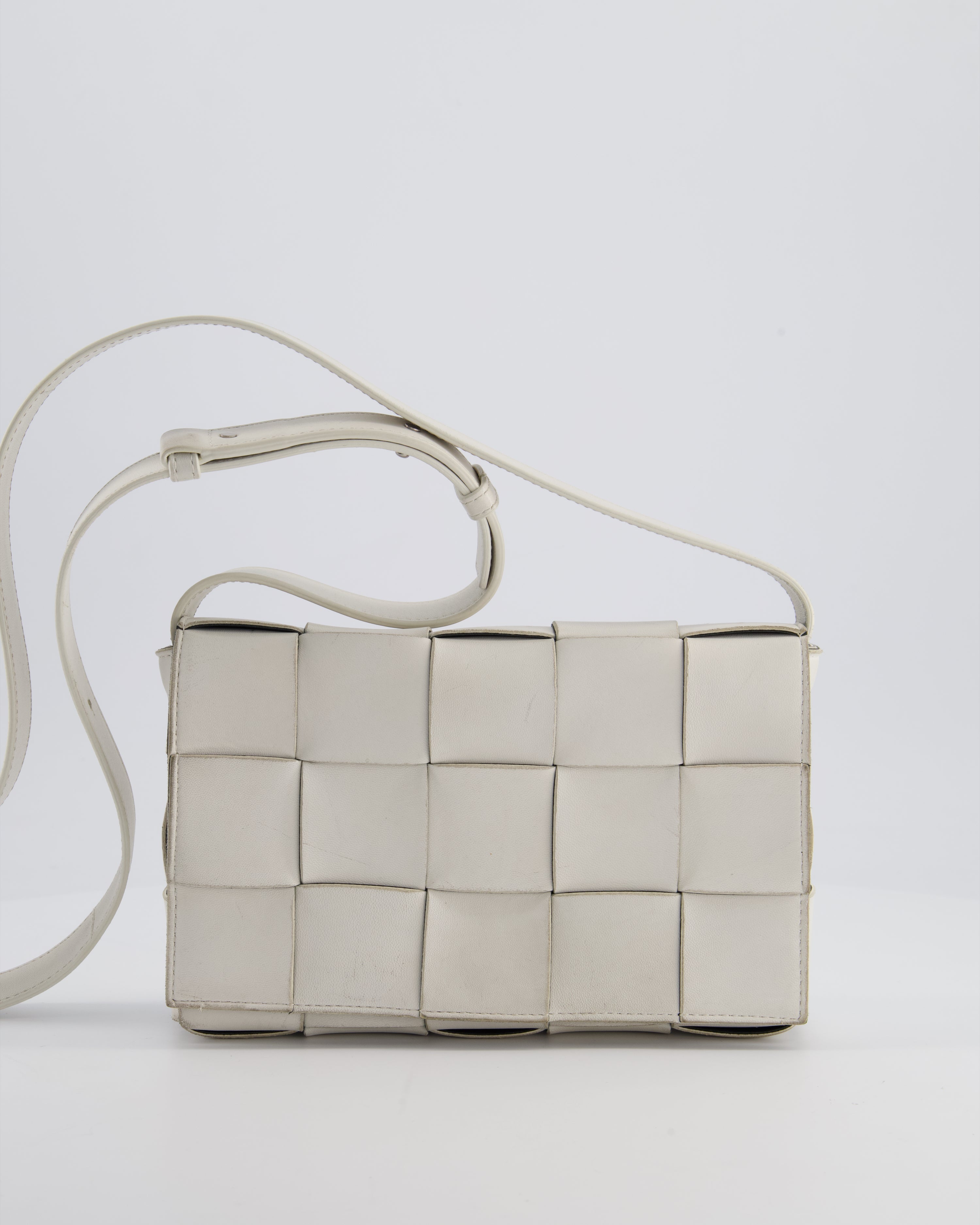 Bottega Veneta Off White Small Cassette Intrecciato Leather Bag RRP £1,970