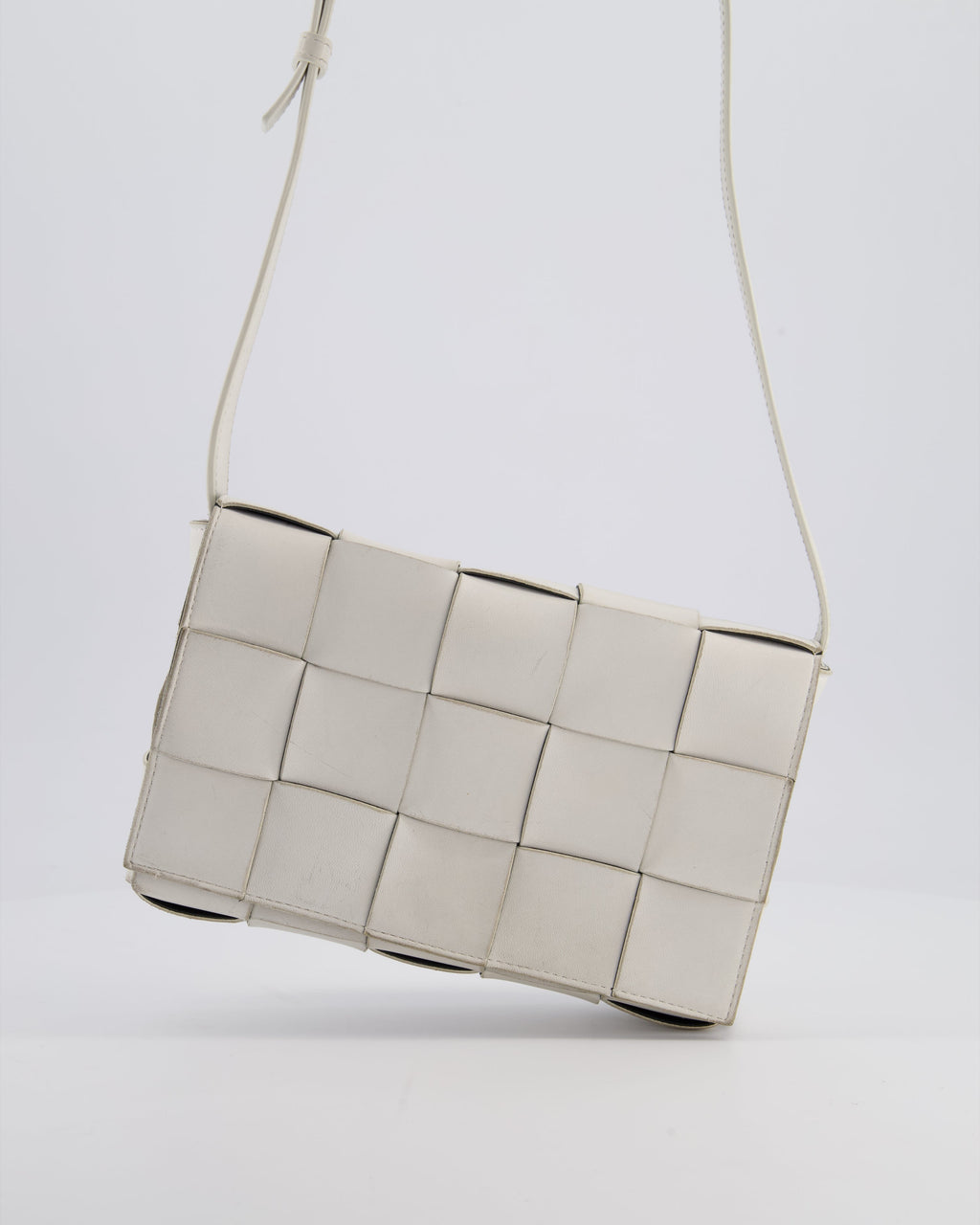Bottega Veneta Off White Small Cassette Intrecciato Leather Bag RRP £1,970