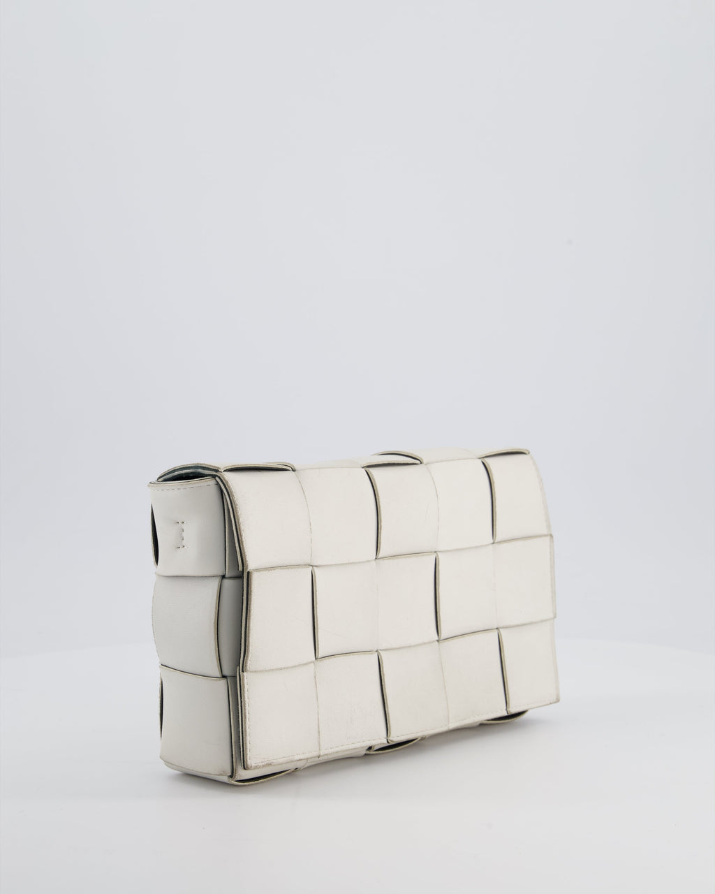 Bottega Veneta Off White Small Cassette Intrecciato Leather Bag RRP £1,970