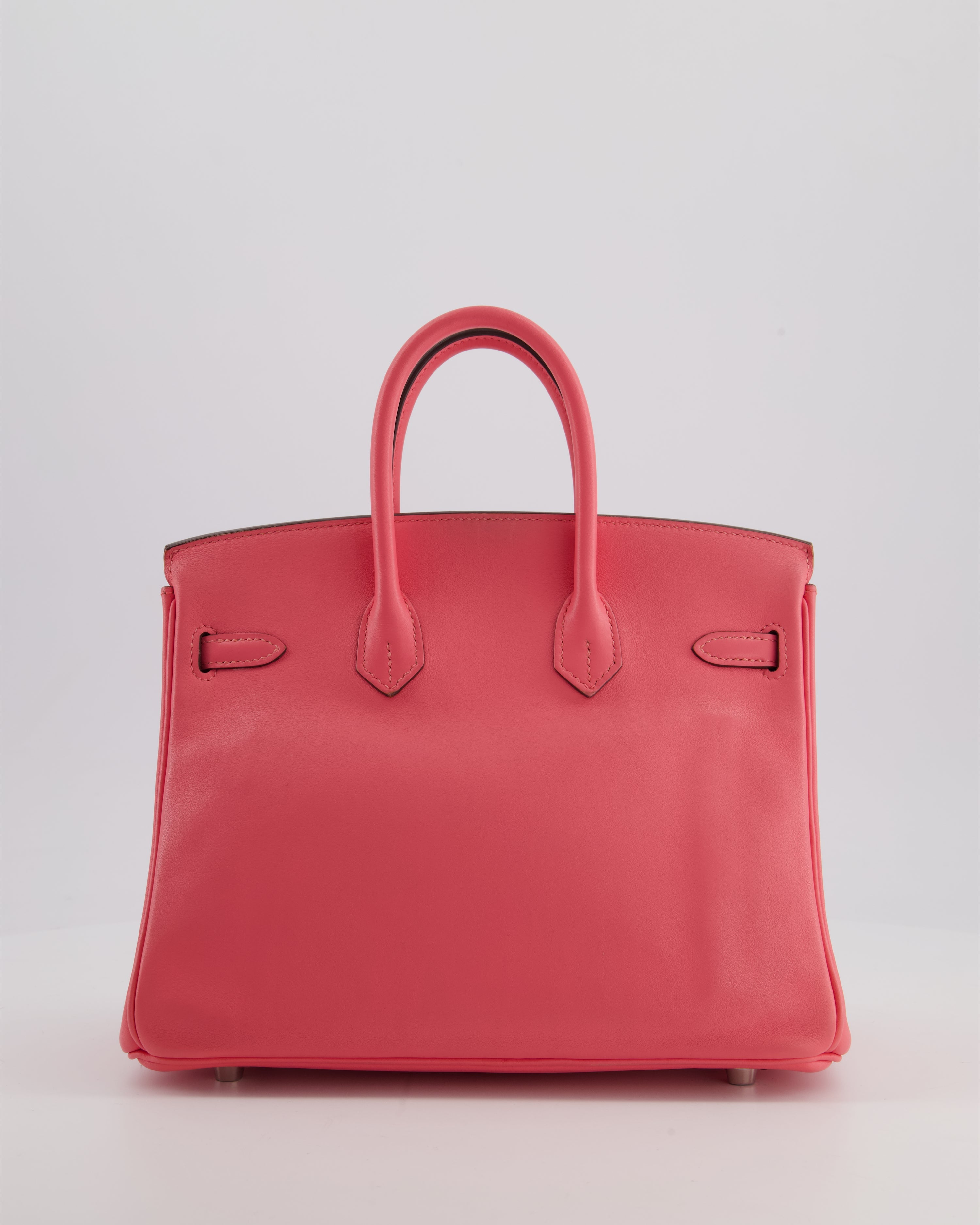 Hermès Birkin 25 Retourne Bag in Rose Azalee Swift Leather with Palladium Hardware