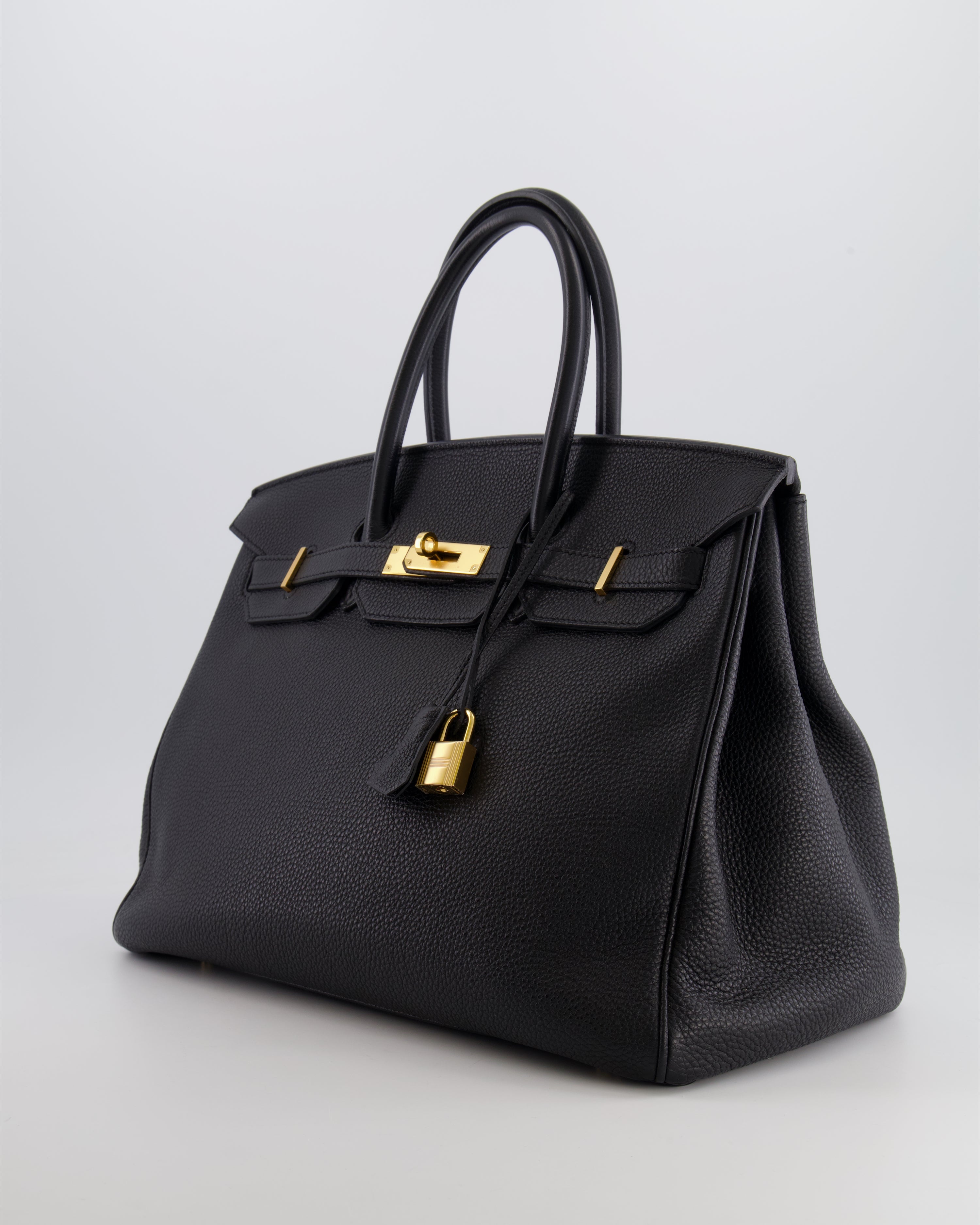 Hermès Birkin 35 Retourne Bag in Black Togo Leather with Gold Hardware