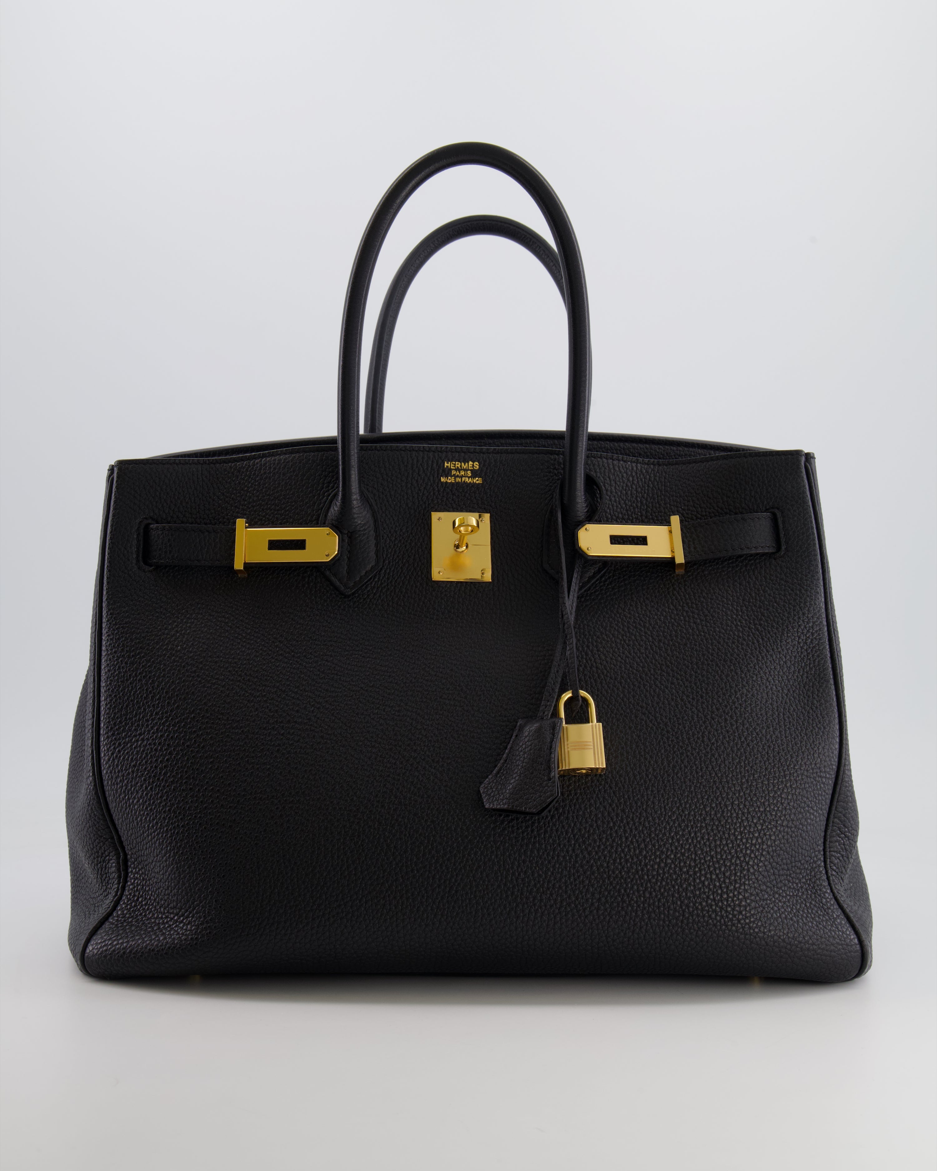 Hermès Birkin 35 Retourne Bag in Black Togo Leather with Gold Hardware