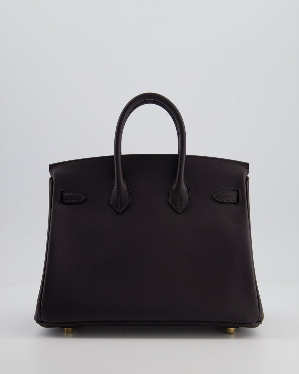 *HOT* Hermès Birkin 25 Retourne Bag in Prunoir Swift Leather with Gold Hardware