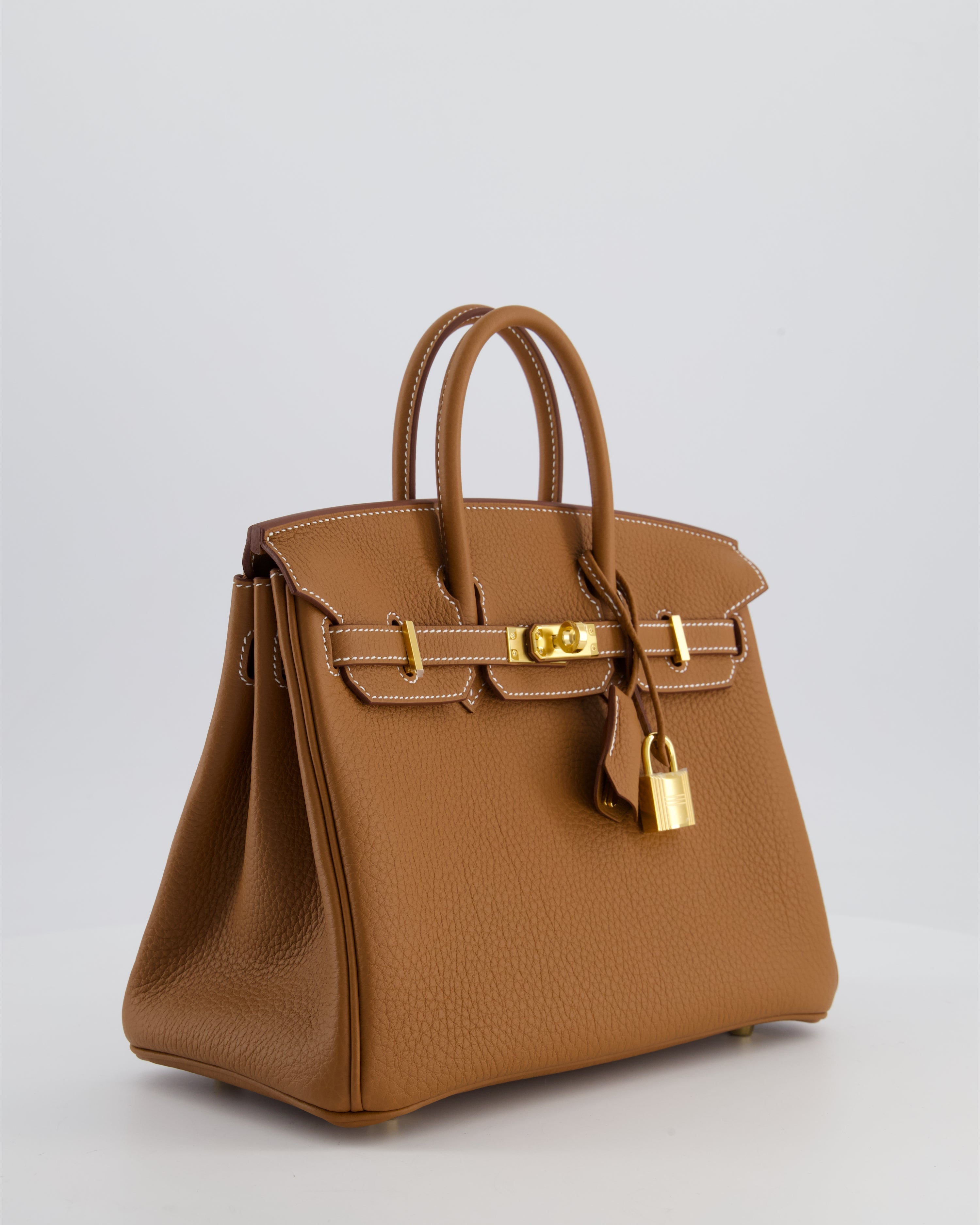 *HOT* Hermès Birkin 25 Retourne Bag in Gold Togo Leather with Gold Hardware
