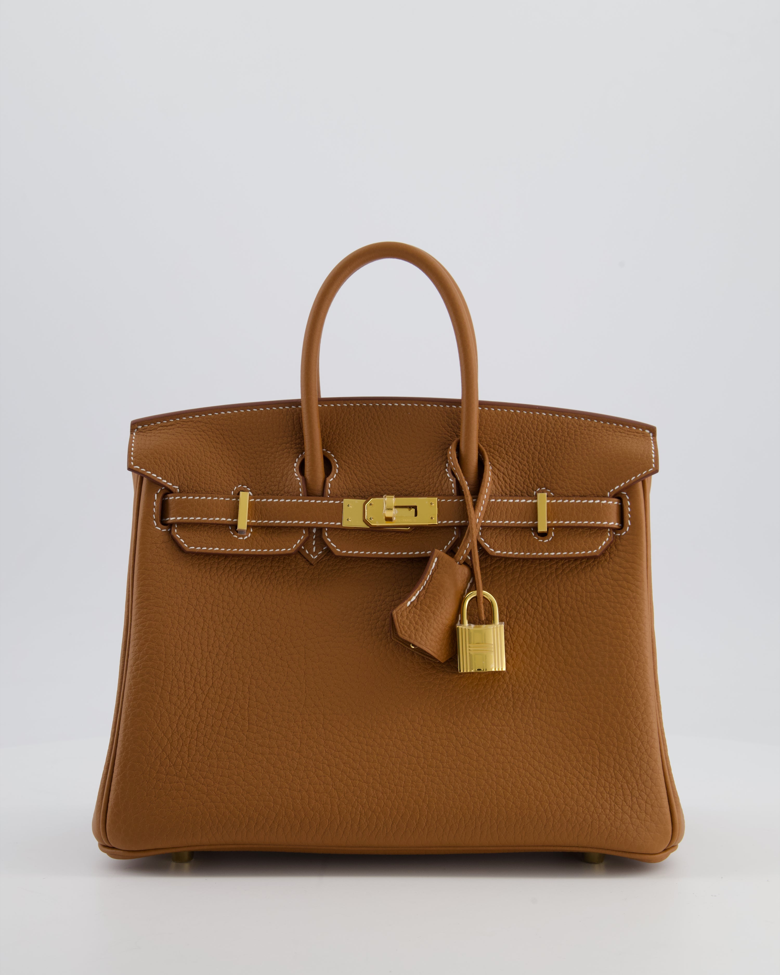 *HOT* Hermès Birkin 25 Retourne Bag in Gold Togo Leather with Gold Hardware