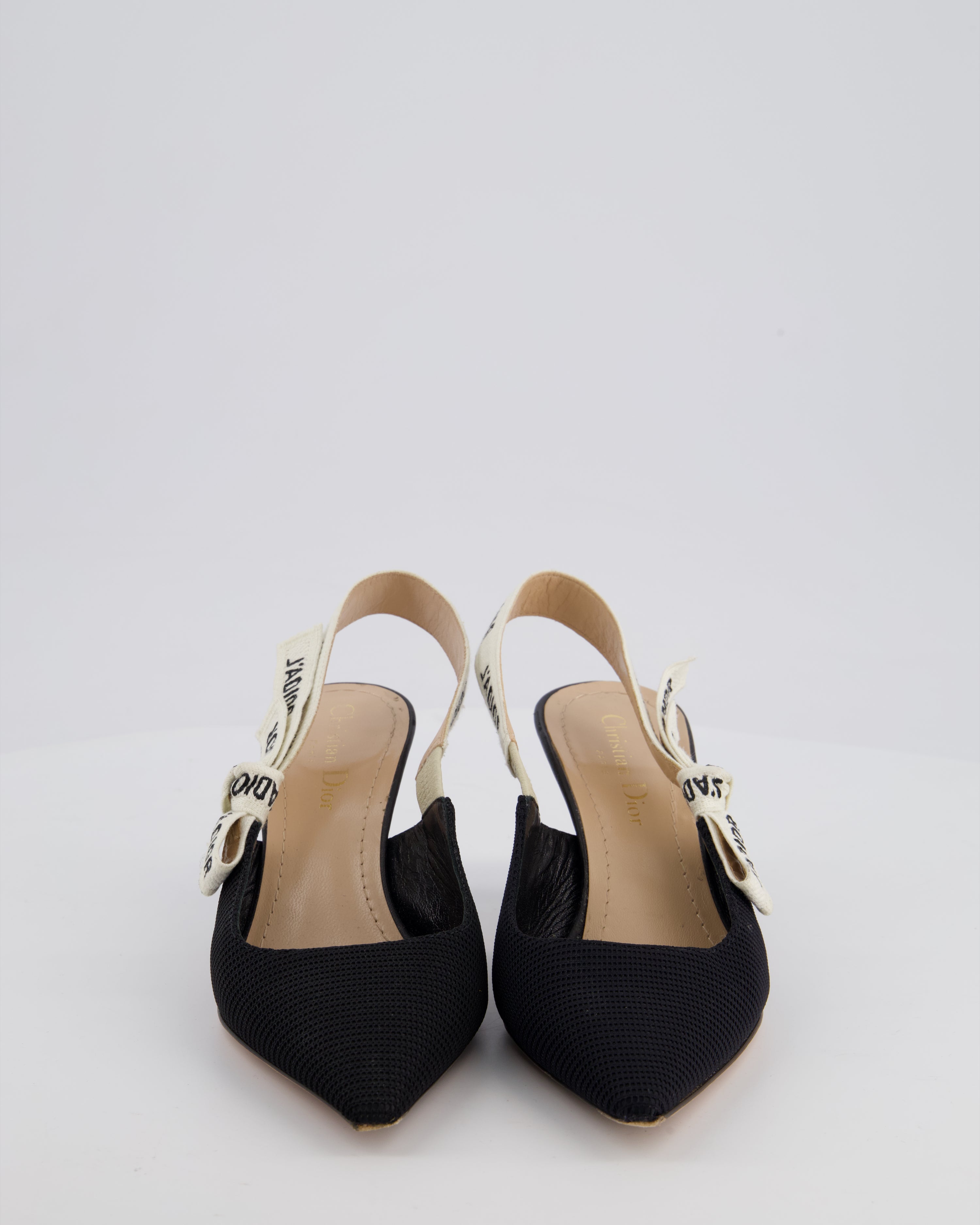 Christian Dior Black J'Adior Sling Back Heels with Logo Detail Size EU 36 RRP £850
