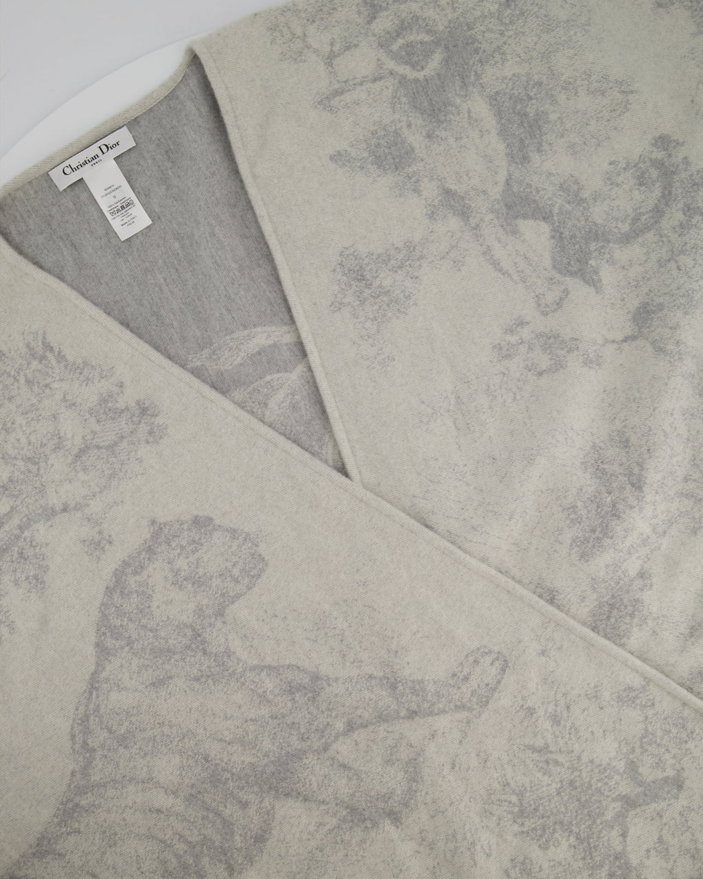 Christian Dior White &  Grey Toile de Jouy Cape One Size