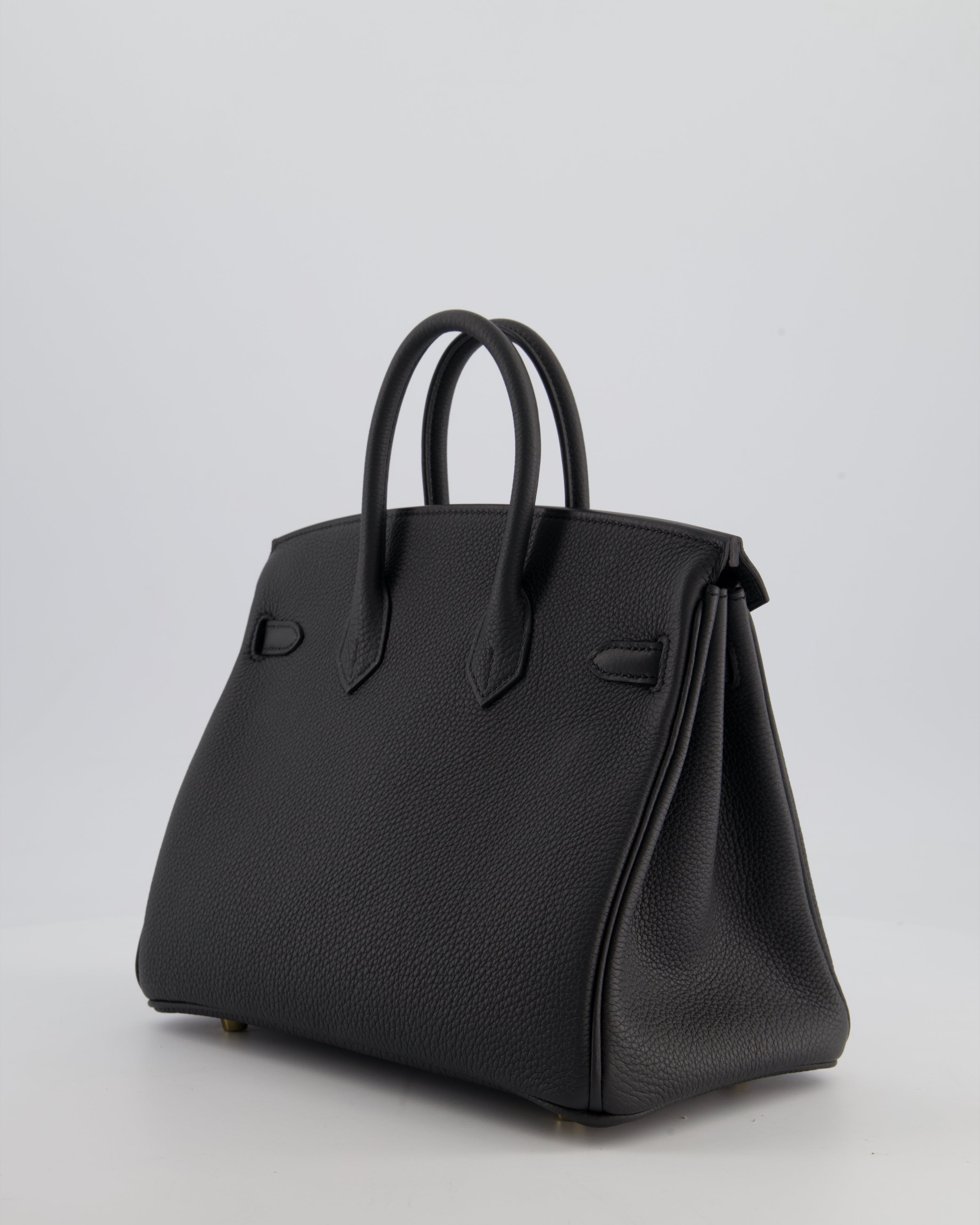 *HOT* Hermès Birkin 25 Retourne Bag in Plomb Togo Leather with Gold Hardware