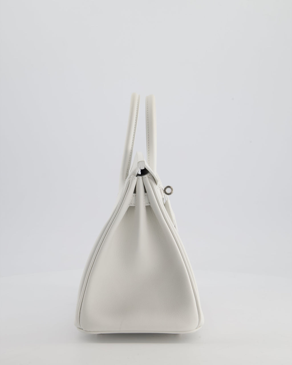 Hermès Birkin 25 Retourne Bag in New White Swift Leather with Palladium Hardware