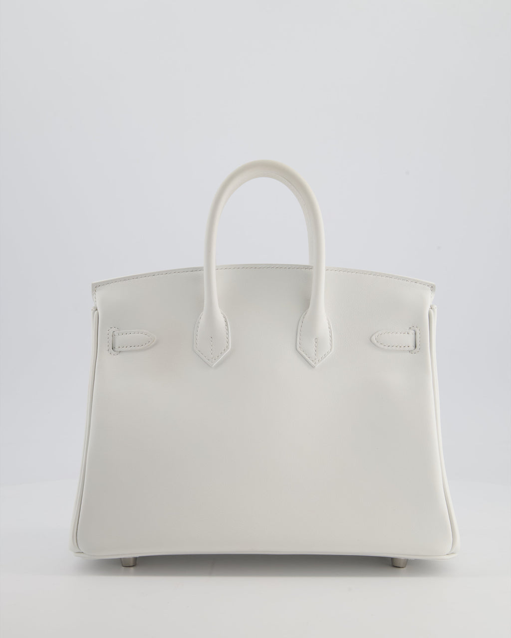 Hermès Birkin 25 Retourne Bag in New White Swift Leather with Palladium Hardware