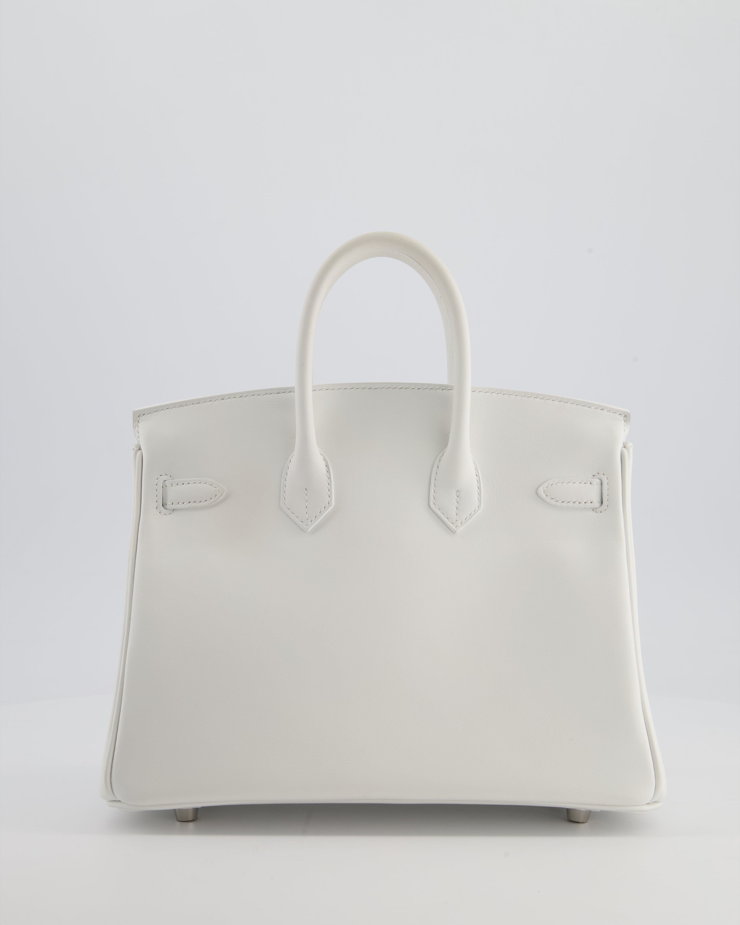 Hermès Birkin 25 Retourne Bag in New White Swift Leather with Palladium Hardware