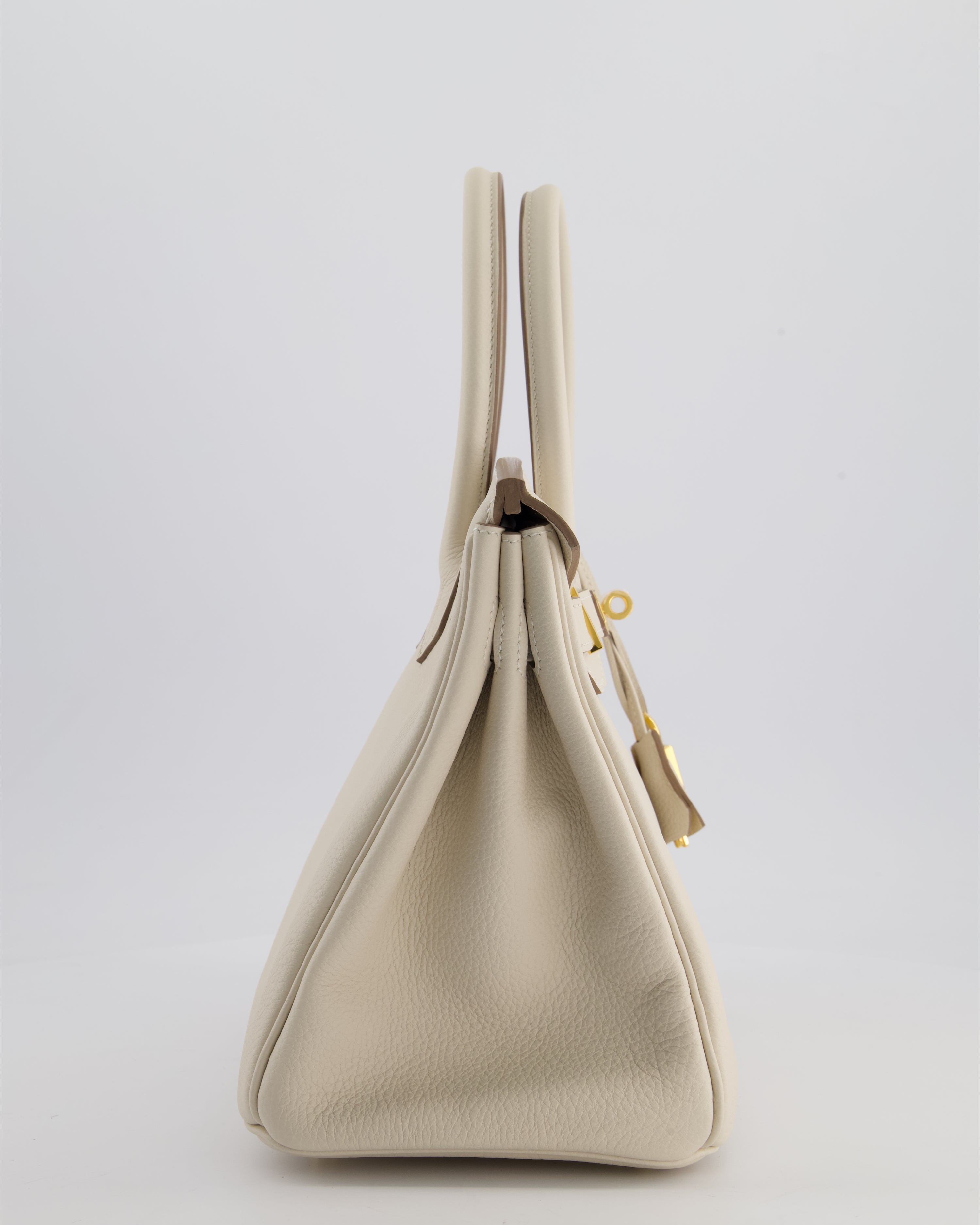 *RARE* Hermès Birkin 30 Retourne Bag in Craie Togo Leather with Gold Hardware