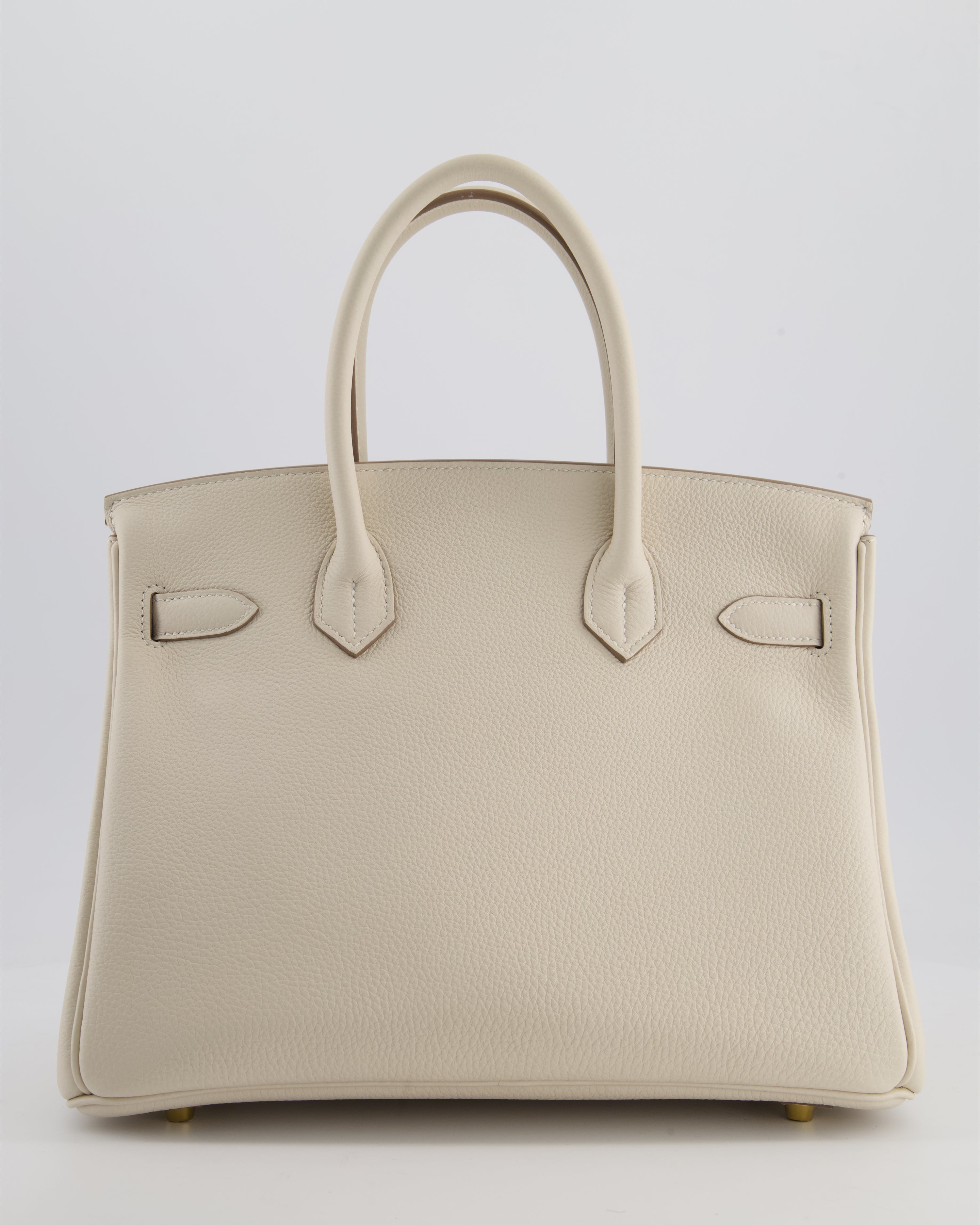 *RARE* Hermès Birkin 30 Retourne Bag in Craie Togo Leather with Gold Hardware