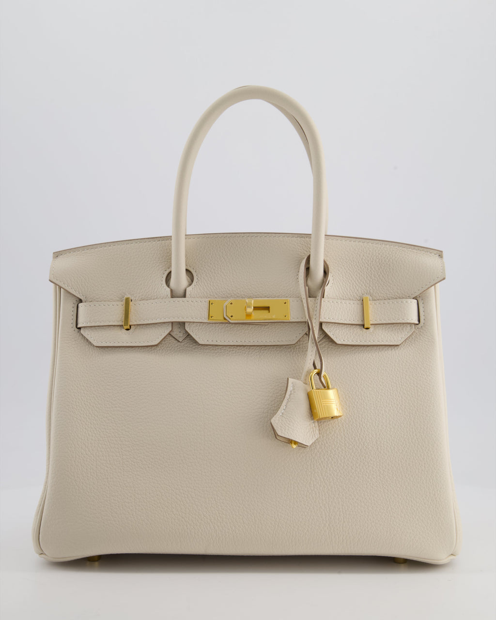 *RARE* Hermès Birkin 30 Retourne Bag in Craie Togo Leather with Gold Hardware