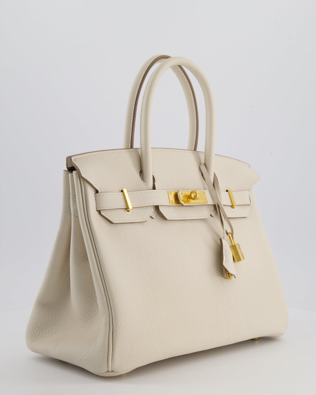 *RARE* Hermès Birkin 30 Retourne Bag in Craie Togo Leather with Gold Hardware