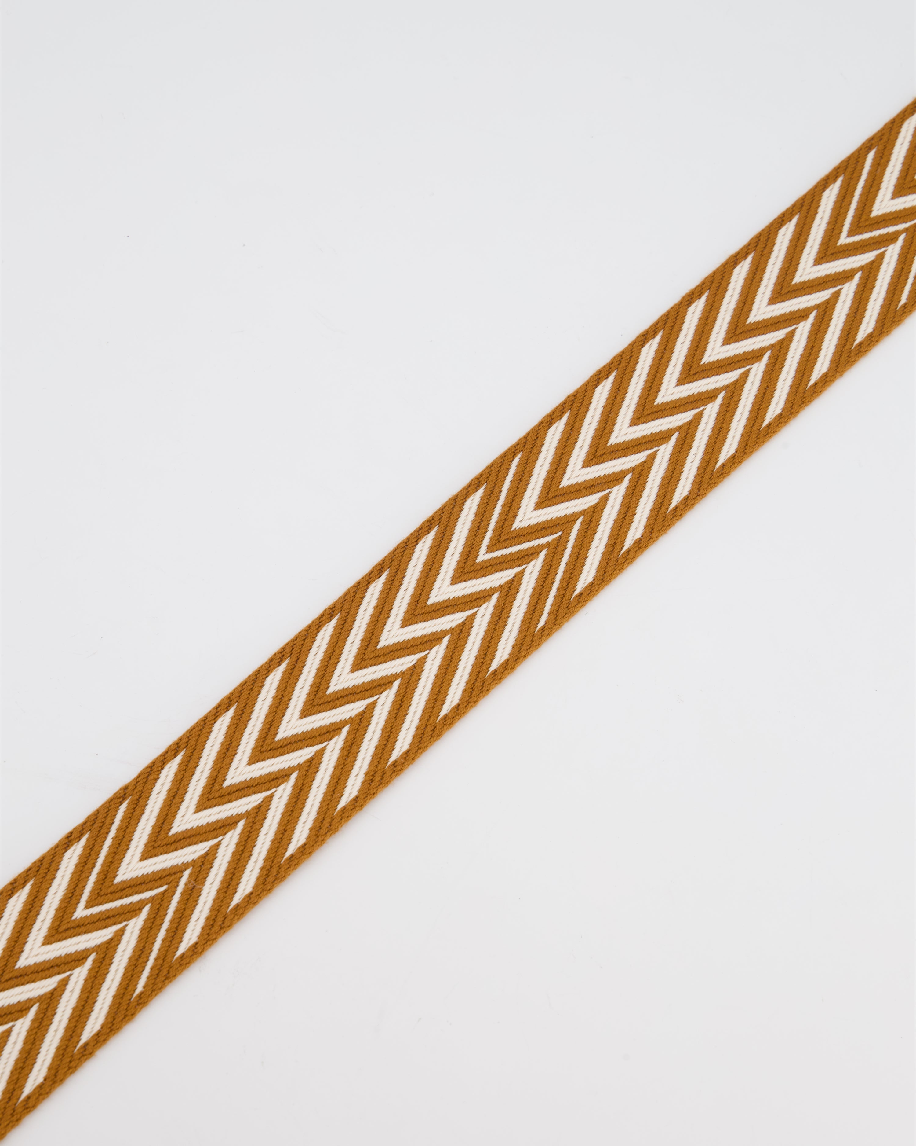 Hermès Gold & White Sangle ZigZag 50mm Bag Strap RRP £1020