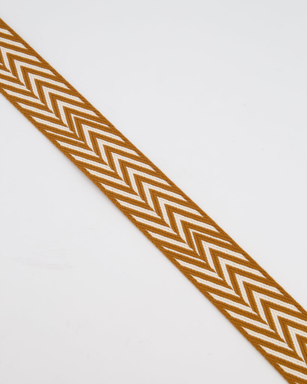 Hermès Gold & White Sangle ZigZag 50mm Bag Strap RRP £1020