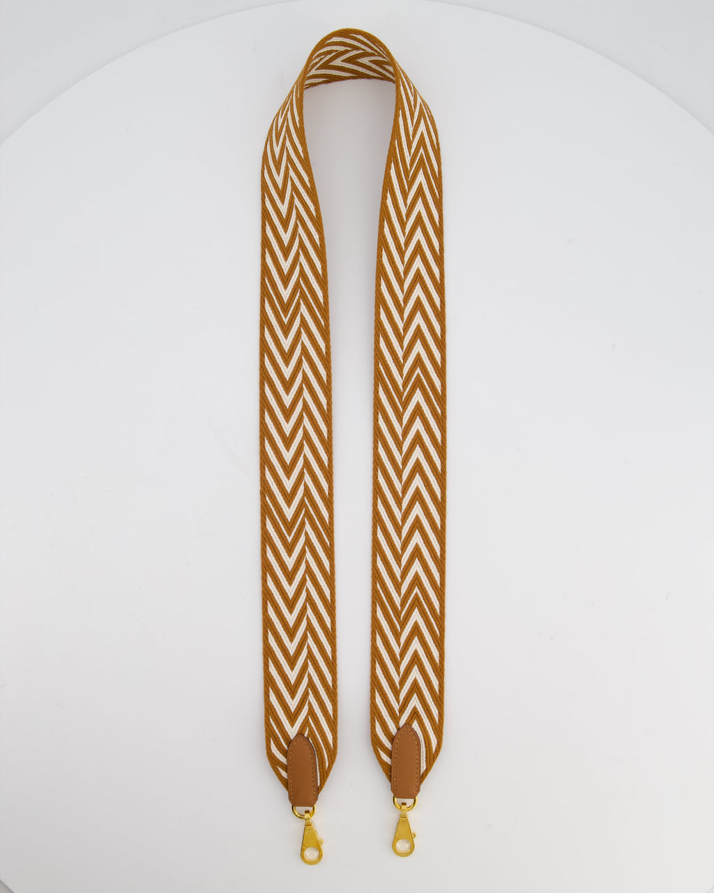 Hermès Gold & White Sangle ZigZag 50mm Bag Strap RRP £1020