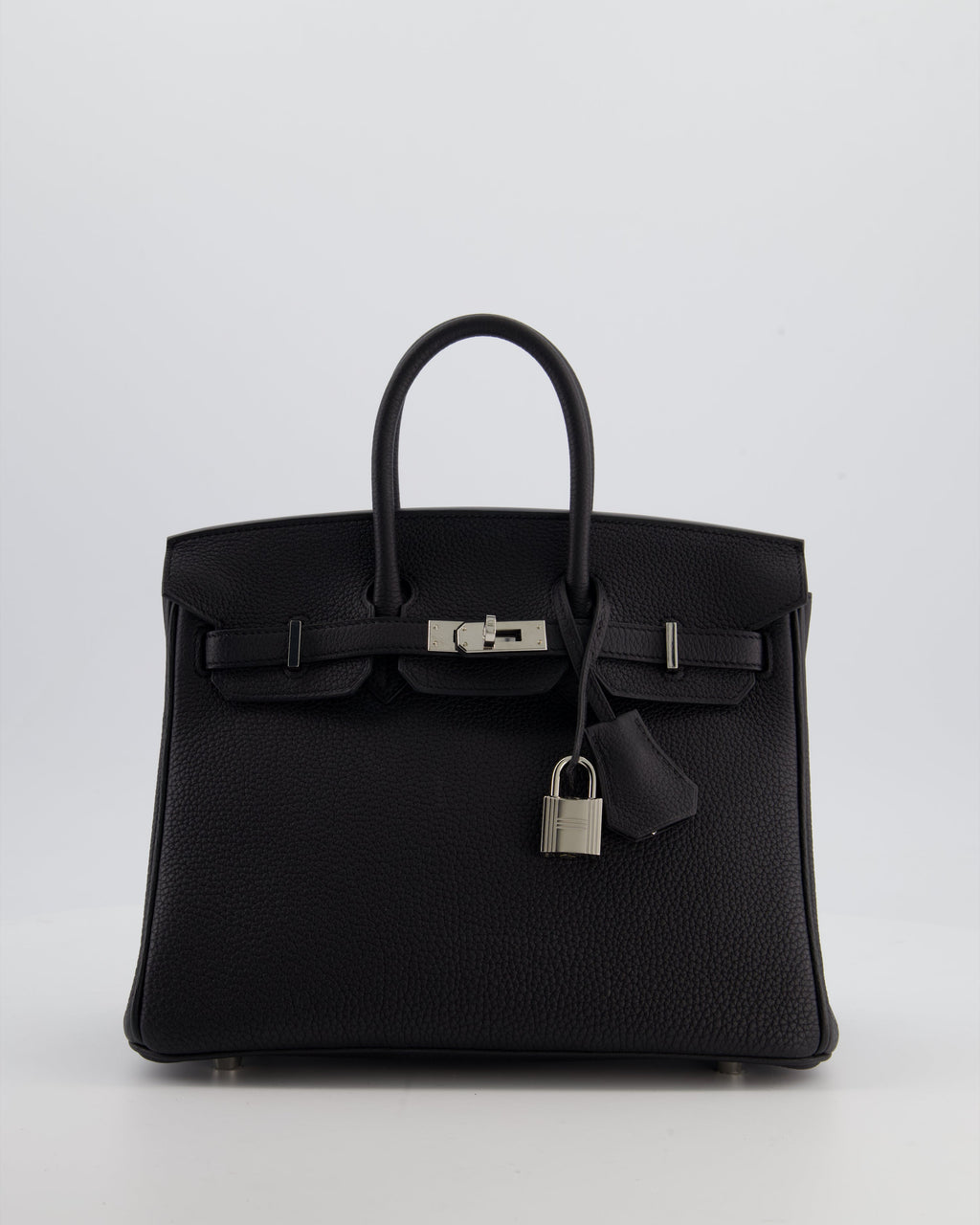*RARE* Hermès Birkin 25 Retourne Bag in Noir Togo Leather with Palladium Hardware
