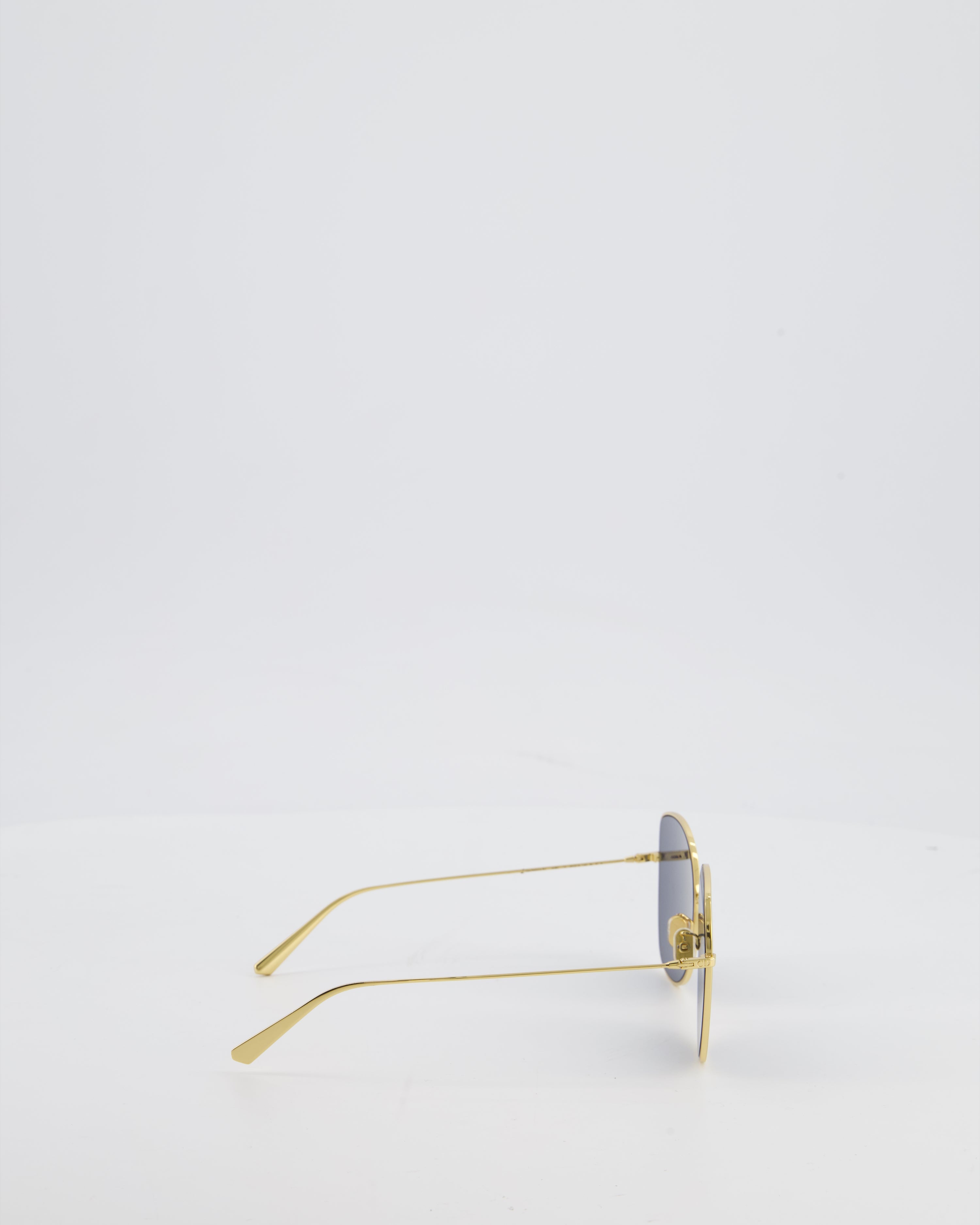 Christian Dior Gold Frame Dior Stellare Sunglasses with Navy Lenses