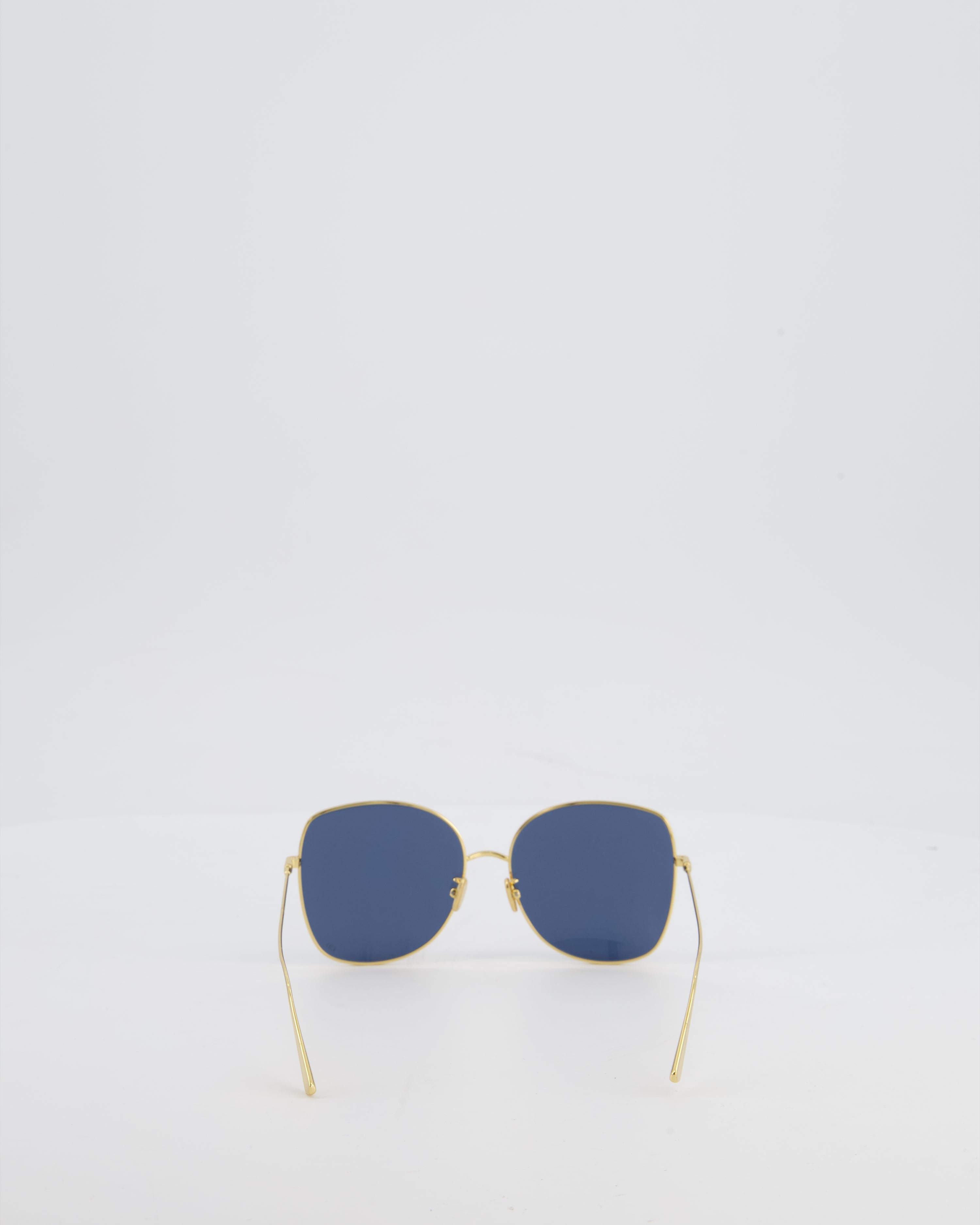 Christian Dior Gold Frame Dior Stellare Sunglasses with Navy Lenses