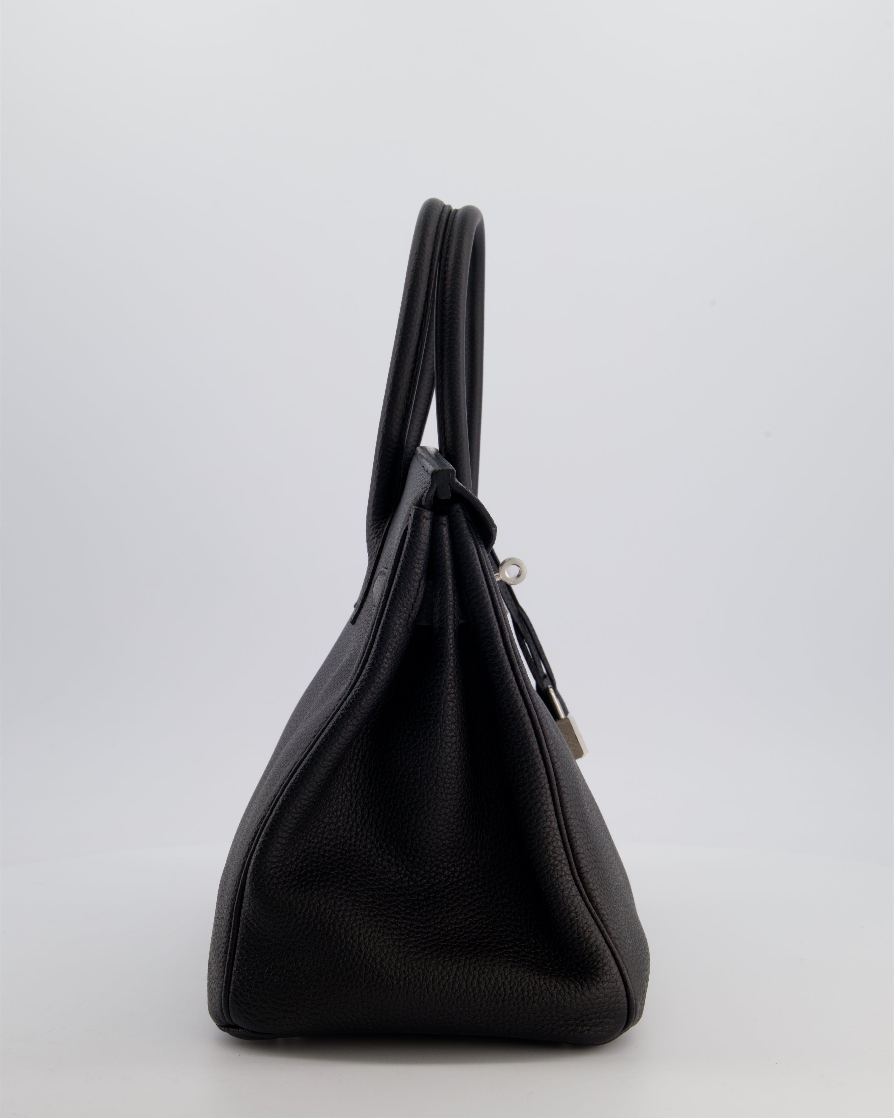 *RARE* Hermès Birkin 30 Retourne Bag in Noir Togo Leather with Palladium Hardware