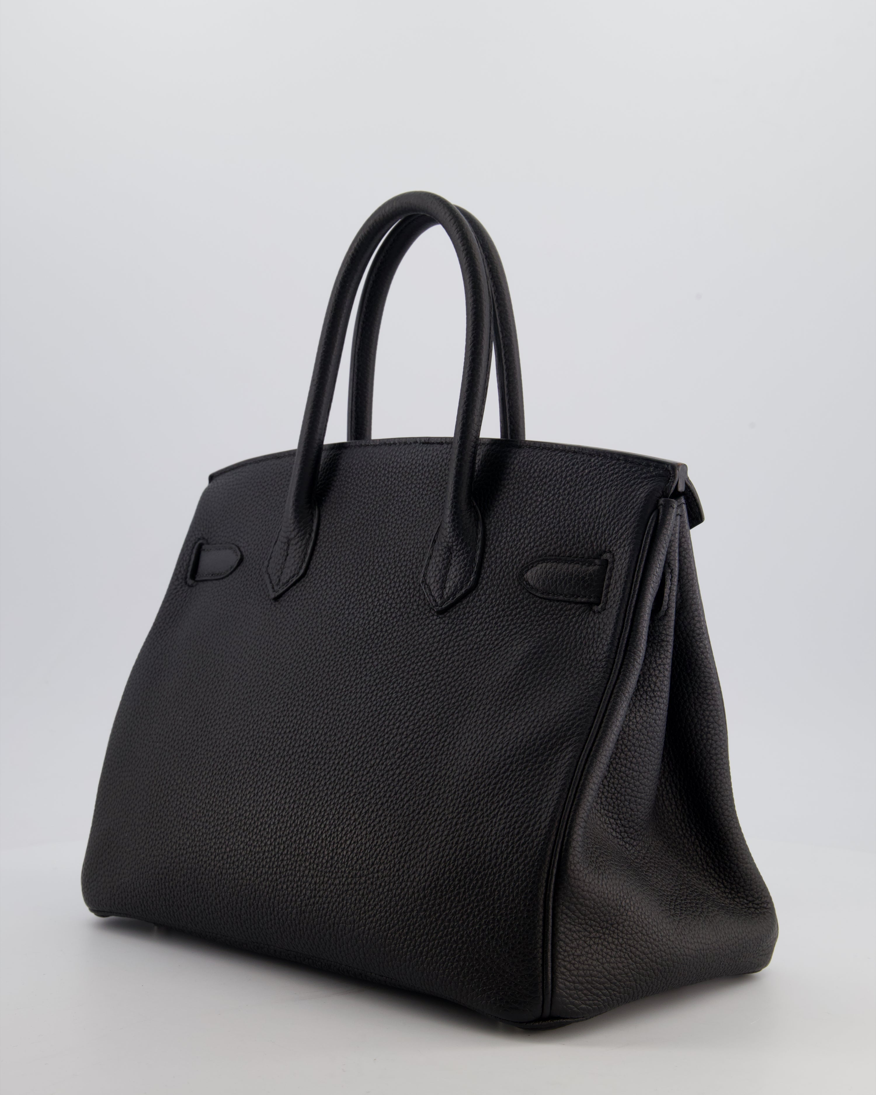 *RARE* Hermès Birkin 30 Retourne Bag in Noir Togo Leather with Palladium Hardware