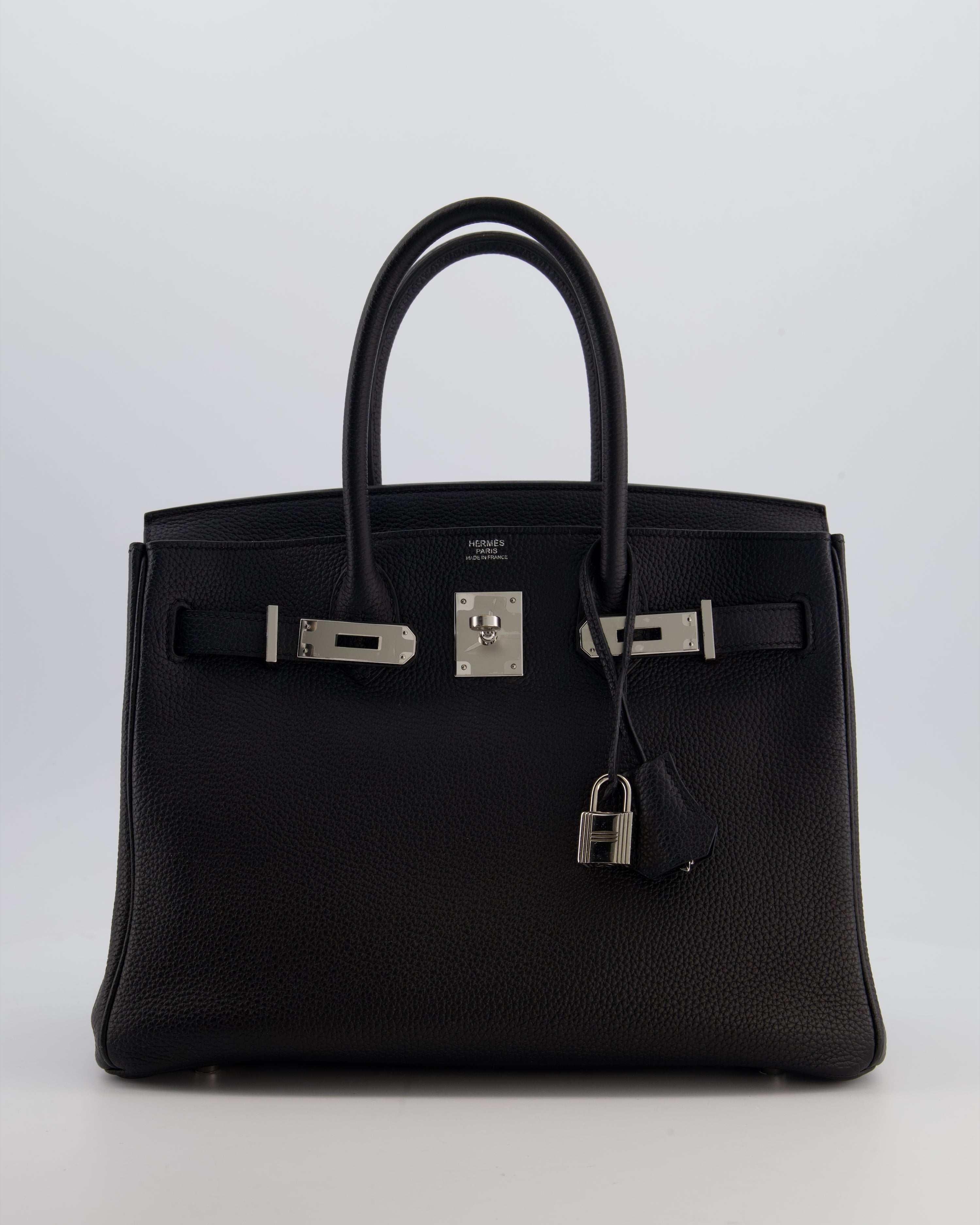 *RARE* Hermès Birkin 30 Retourne Bag in Noir Togo Leather with Palladium Hardware