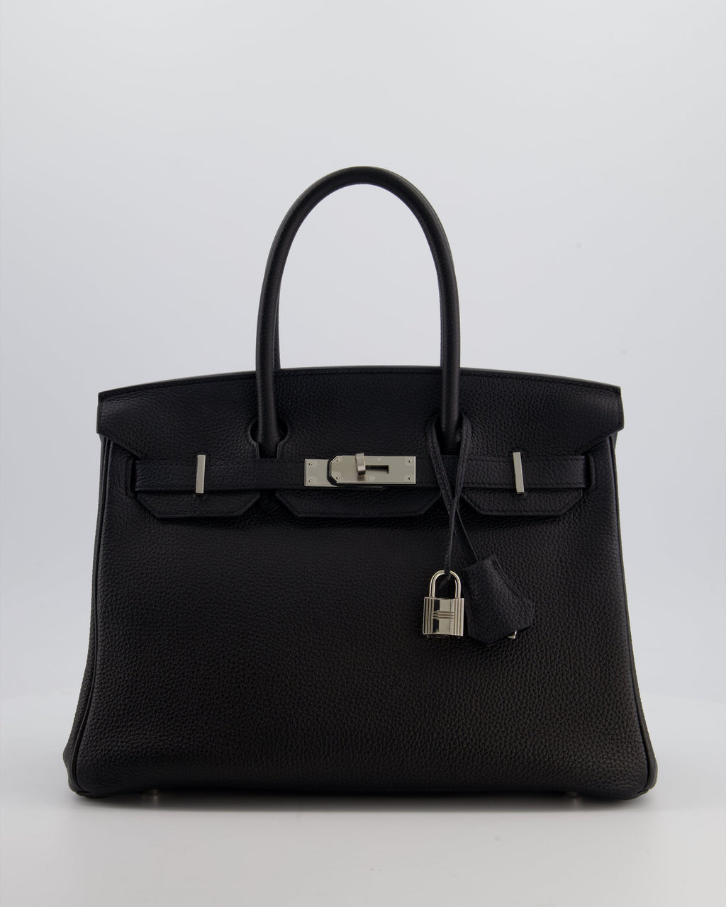 *RARE* Hermès Birkin 30 Retourne Bag in Noir Togo Leather with Palladium Hardware