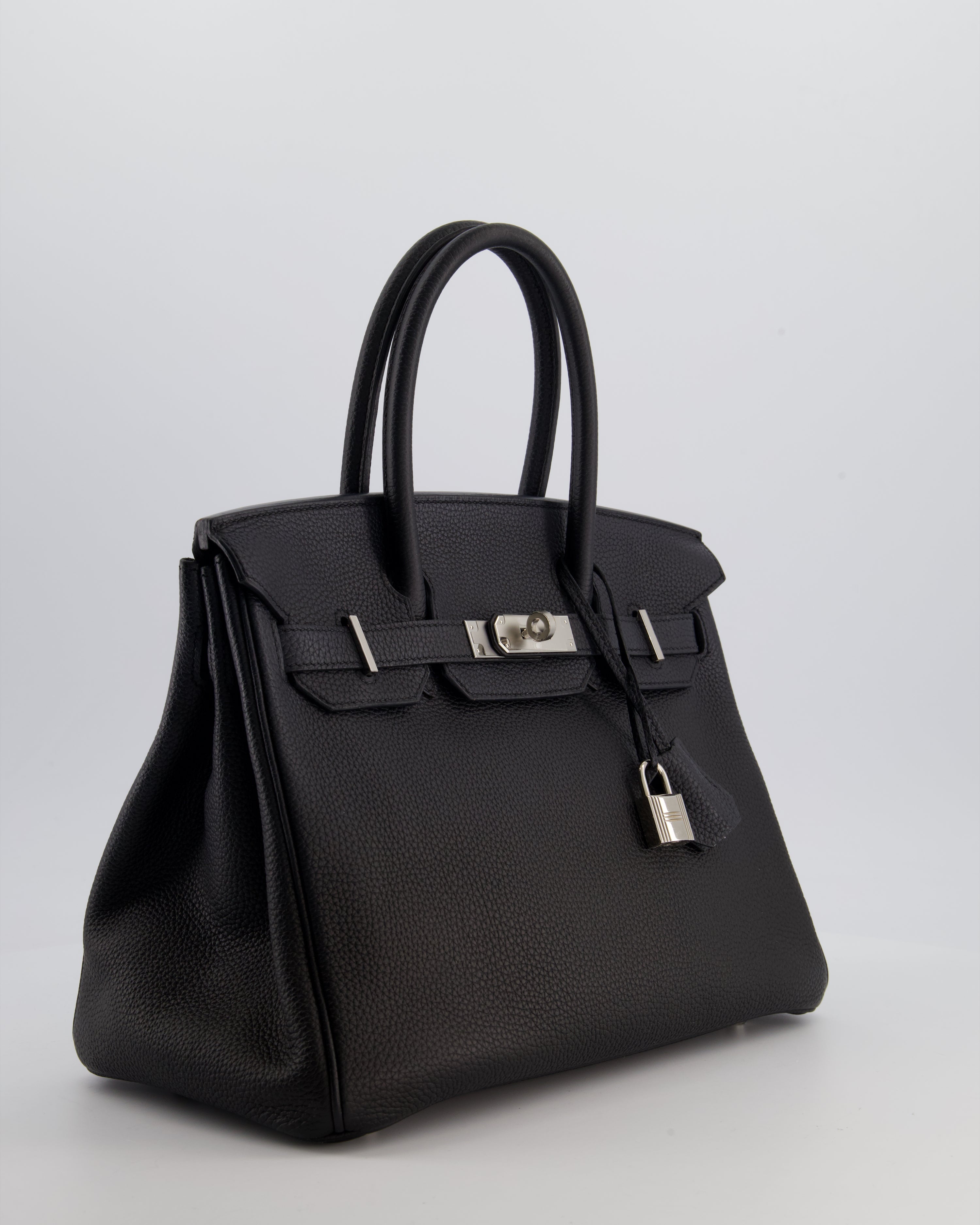 *RARE* Hermès Birkin 30 Retourne Bag in Noir Togo Leather with Palladium Hardware