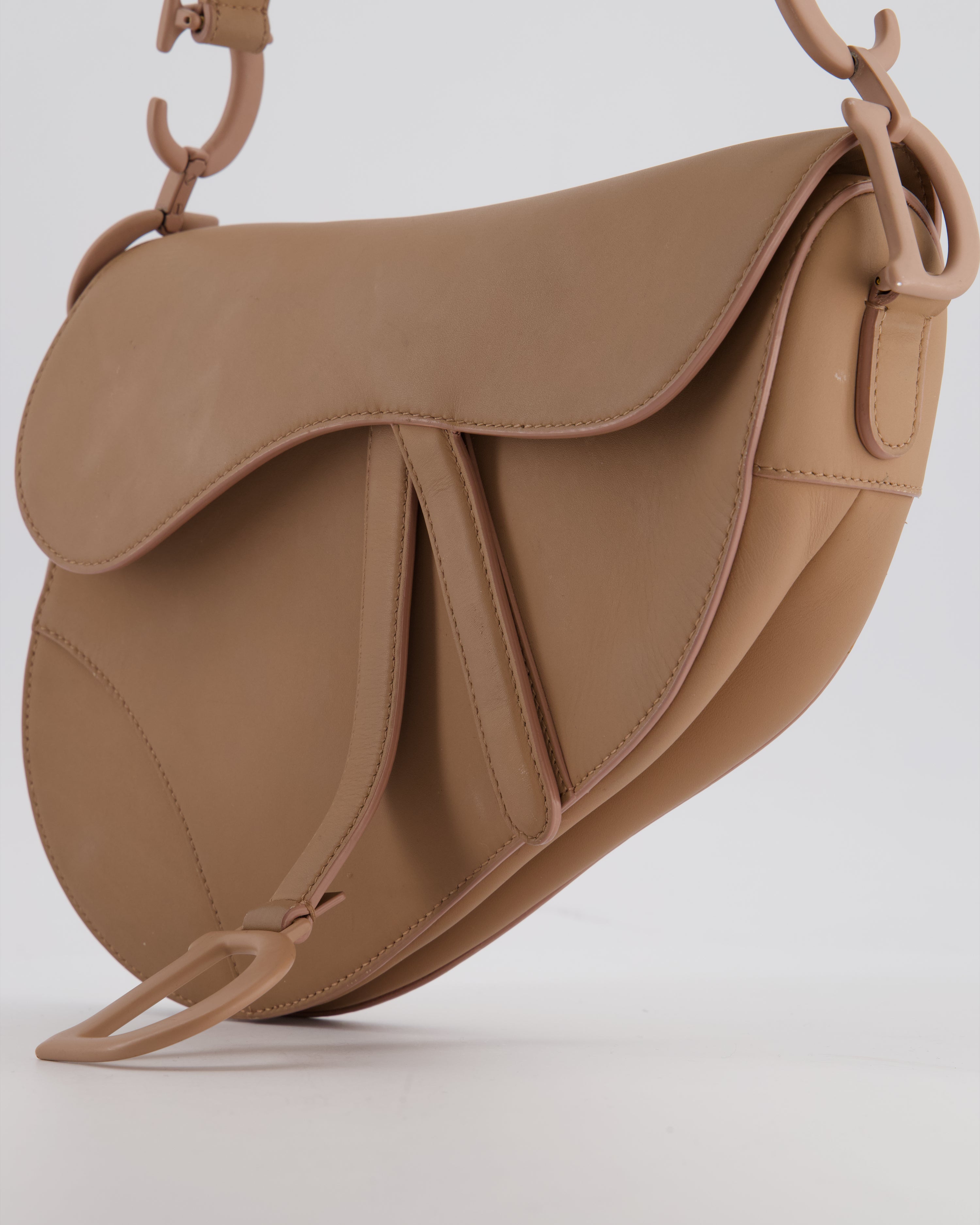 *FIRE PRICE* Christian Dior UltraMatte Blush Saddle Bag in Calfskin Leather
