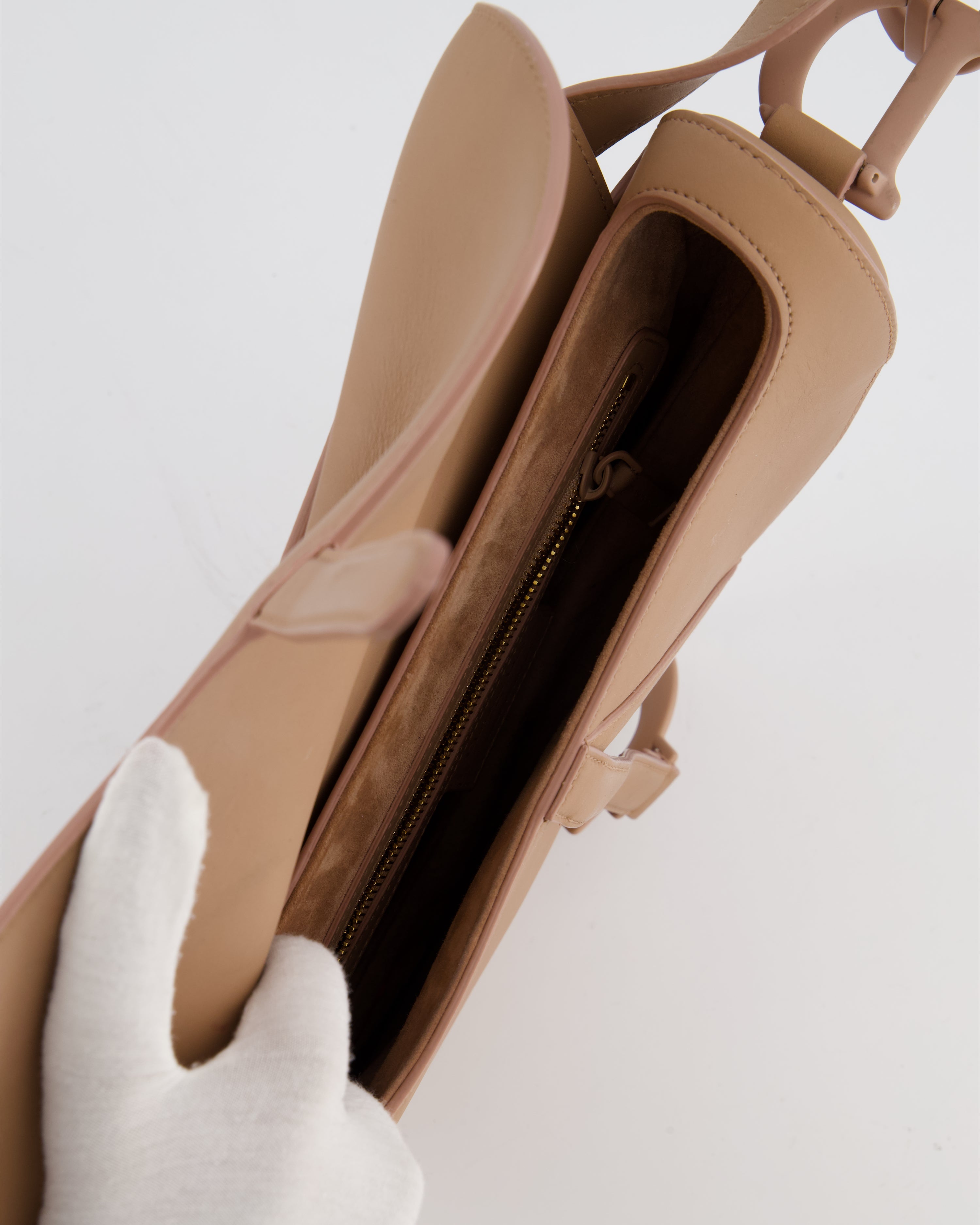 *FIRE PRICE* Christian Dior UltraMatte Blush Saddle Bag in Calfskin Leather
