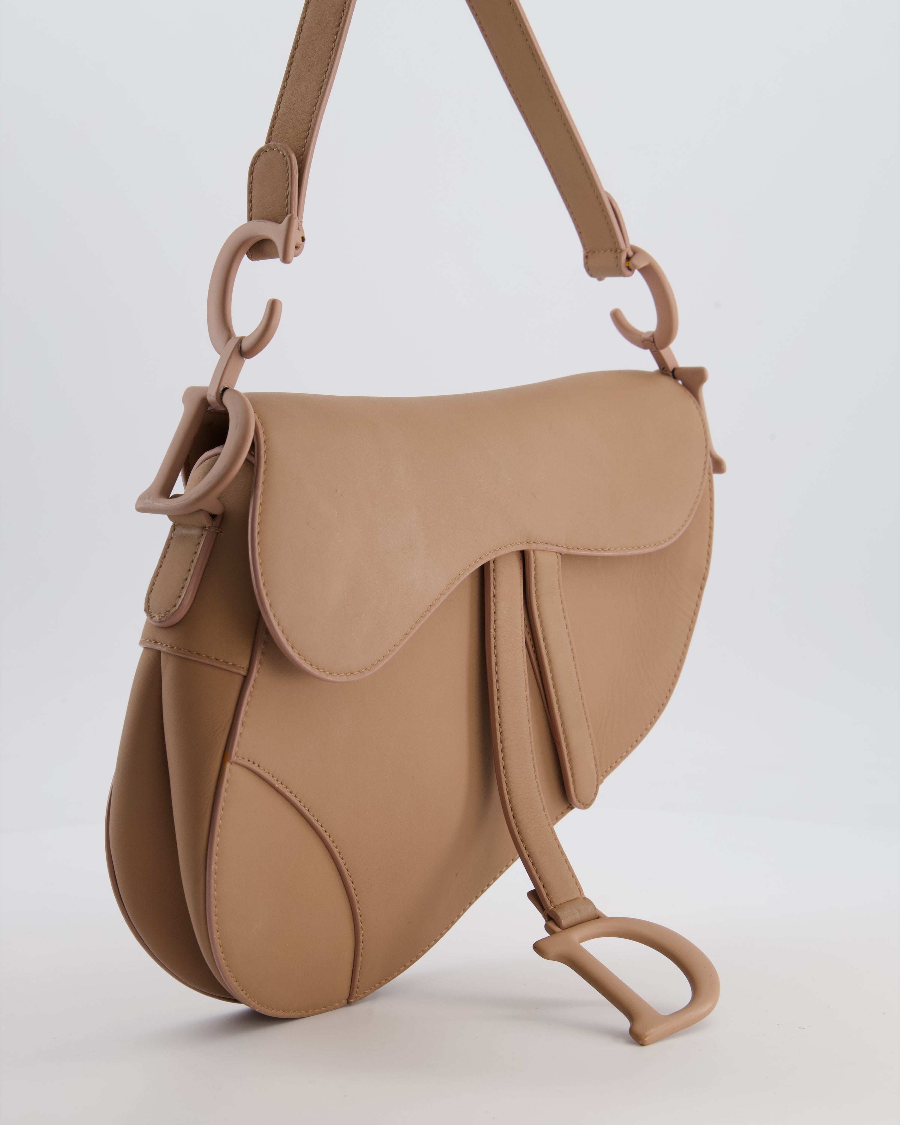 *FIRE PRICE* Christian Dior UltraMatte Blush Saddle Bag in Calfskin Leather