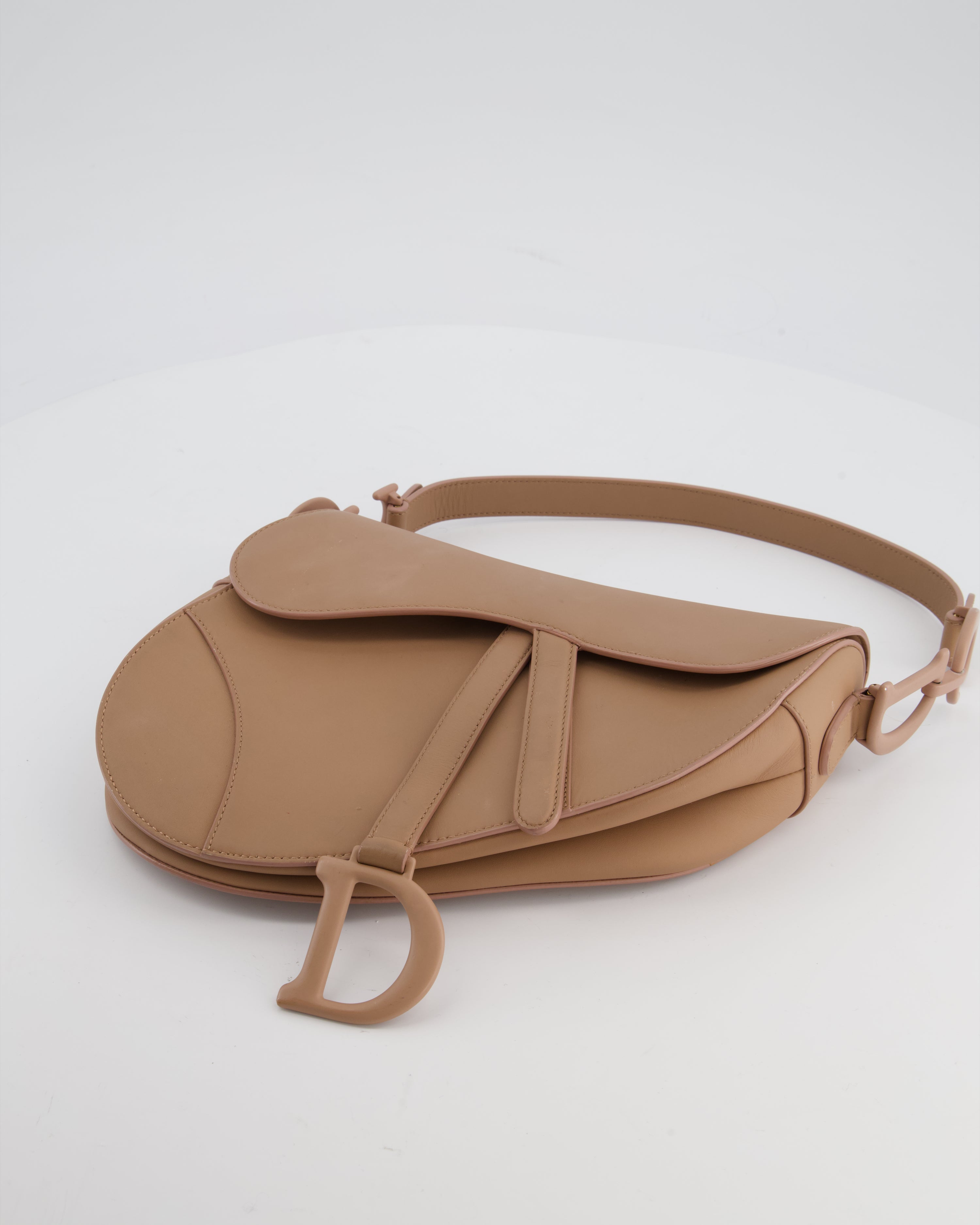 *FIRE PRICE* Christian Dior UltraMatte Blush Saddle Bag in Calfskin Leather