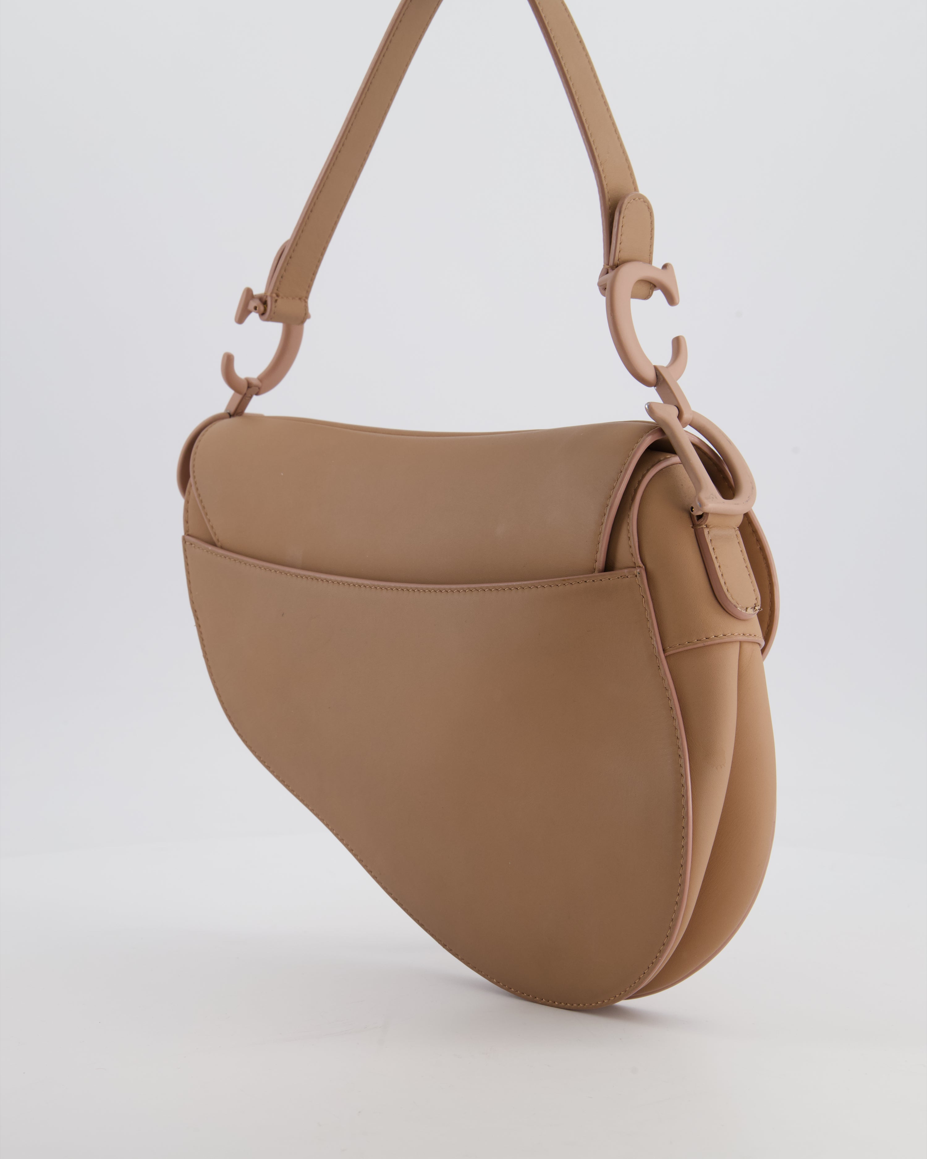 *FIRE PRICE* Christian Dior UltraMatte Blush Saddle Bag in Calfskin Leather