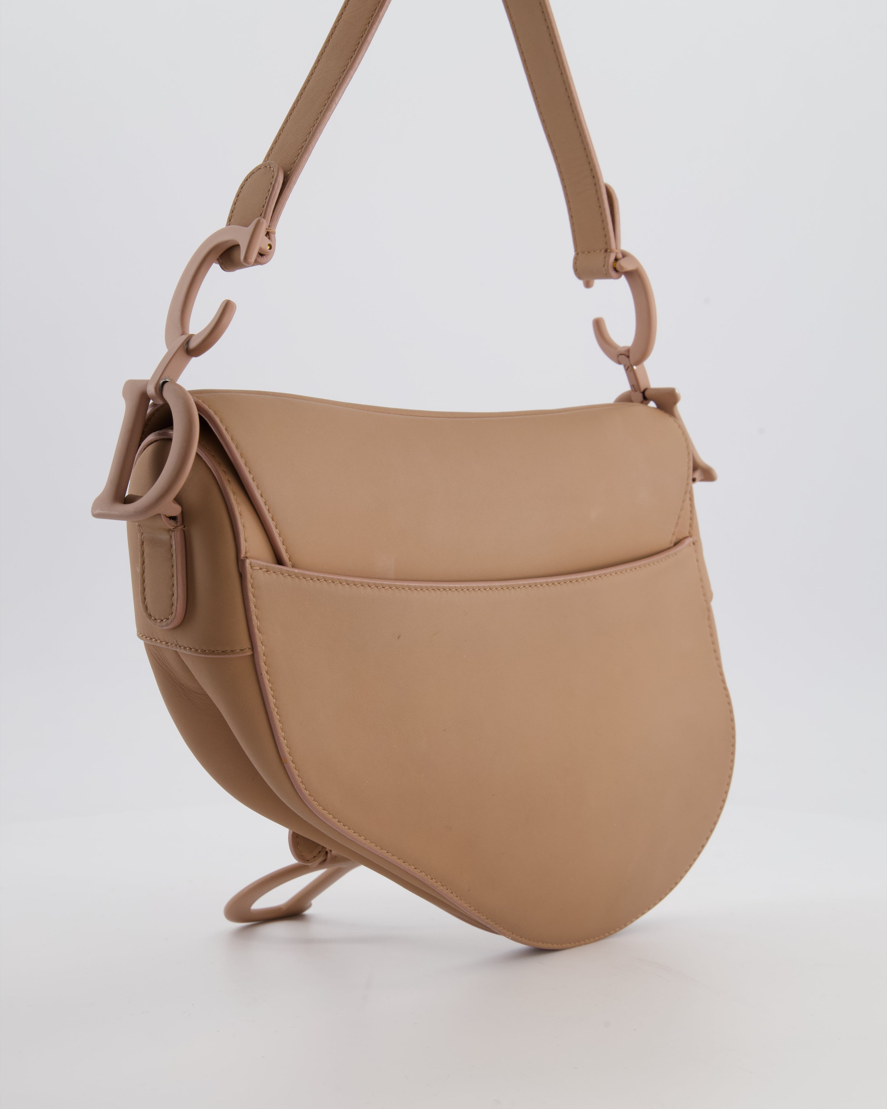 *FIRE PRICE* Christian Dior UltraMatte Blush Saddle Bag in Calfskin Leather
