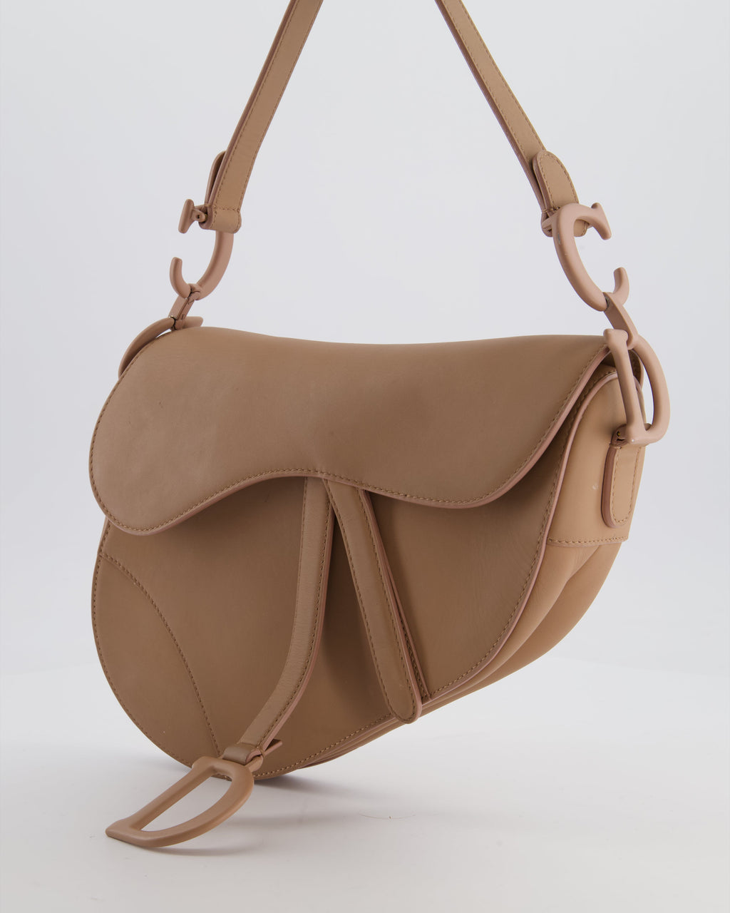 *FIRE PRICE* Christian Dior UltraMatte Blush Saddle Bag in Calfskin Leather