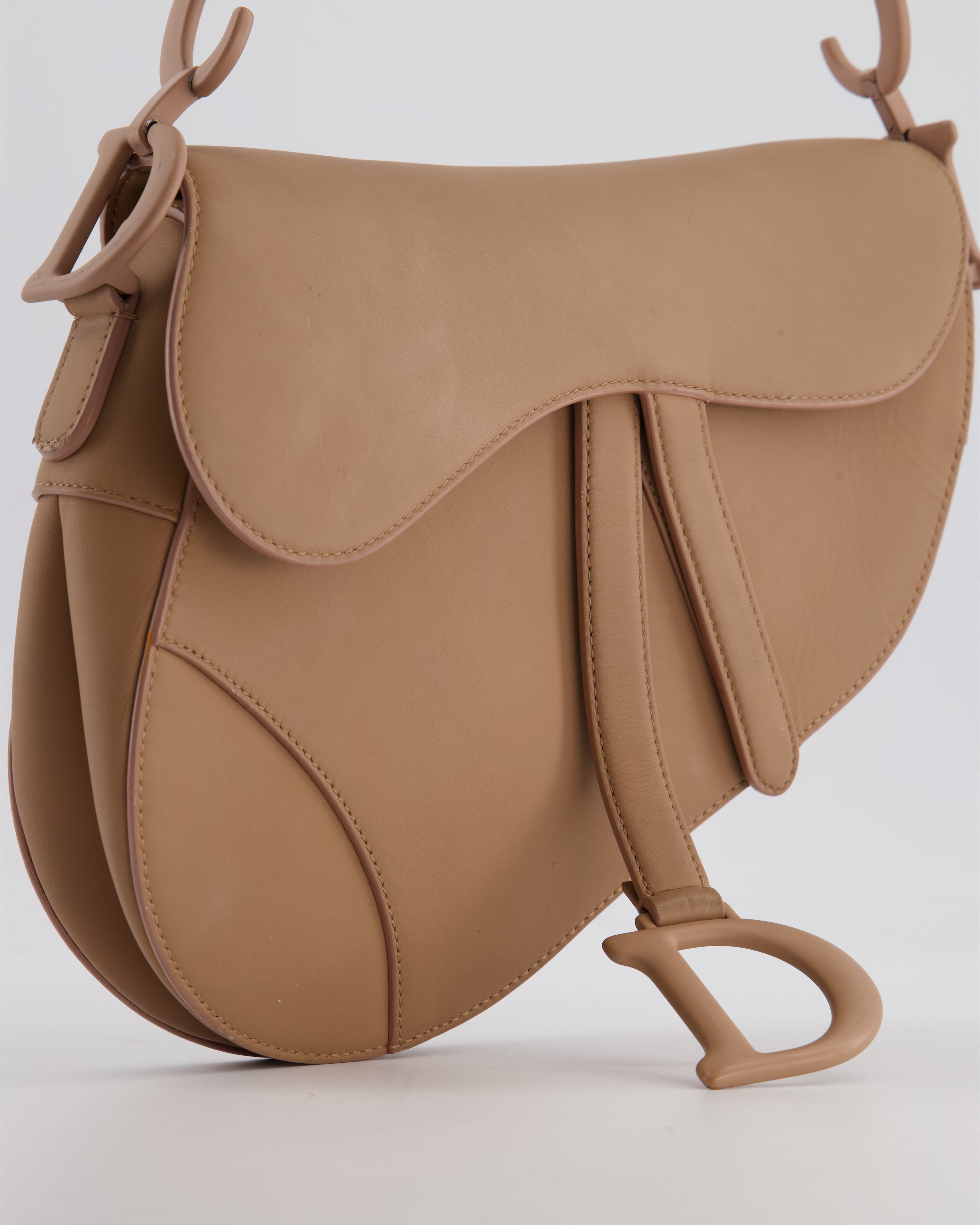 *FIRE PRICE* Christian Dior UltraMatte Blush Saddle Bag in Calfskin Leather