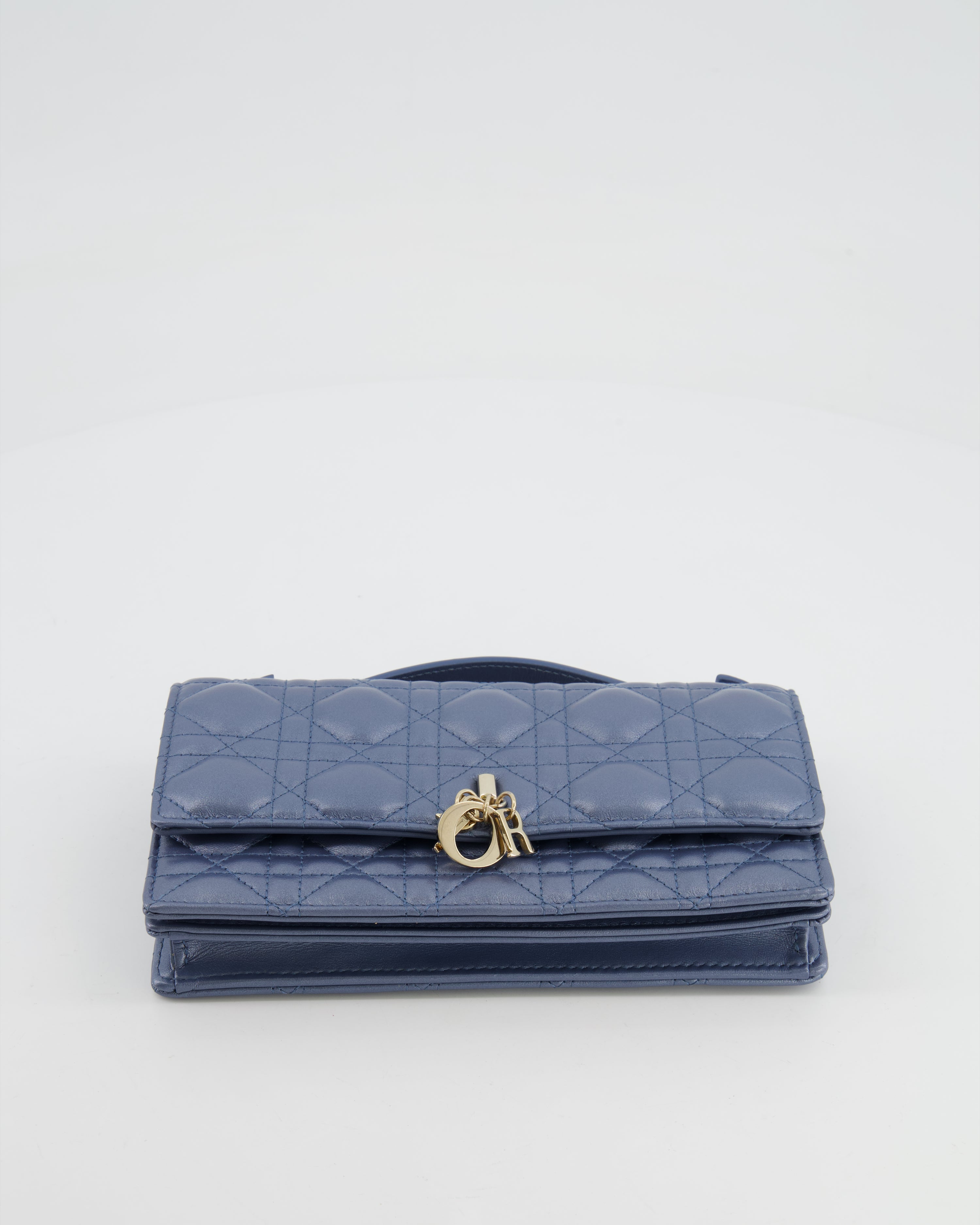 Christian Dior Blue Iridescent My Dior Mini Bag with Champagne Gold Hardware