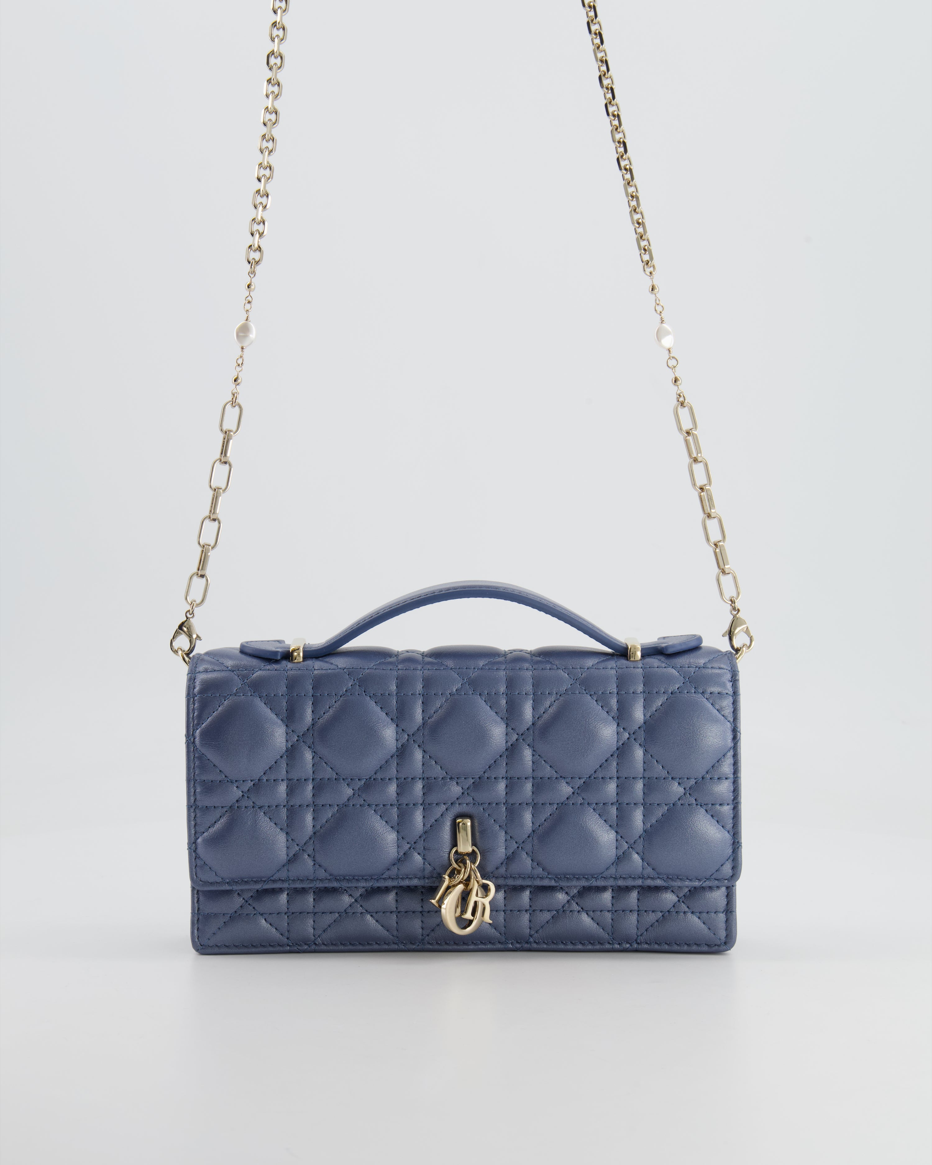 Christian Dior Blue Iridescent My Dior Mini Bag with Champagne Gold Hardware