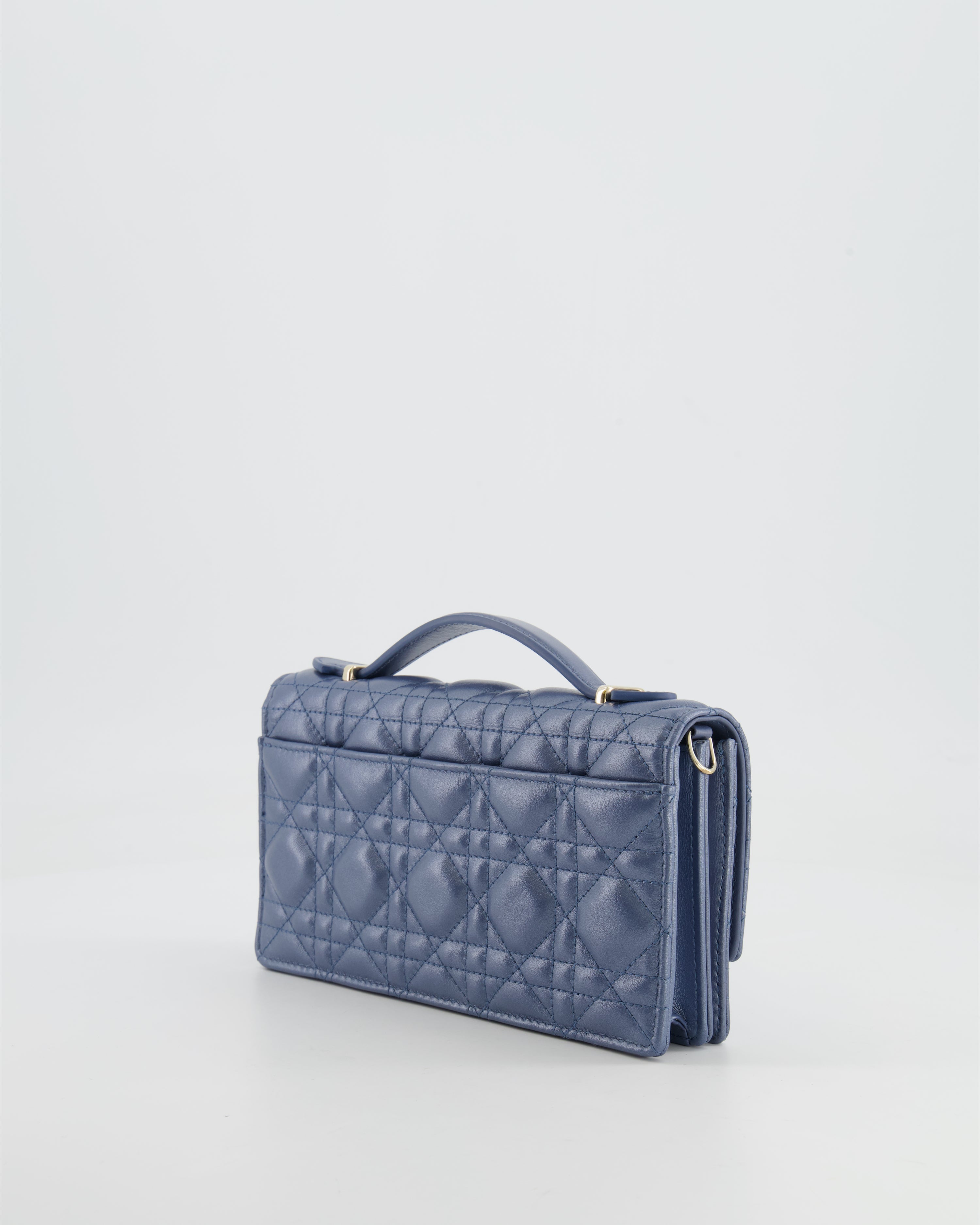 Christian Dior Blue Iridescent My Dior Mini Bag with Champagne Gold Hardware