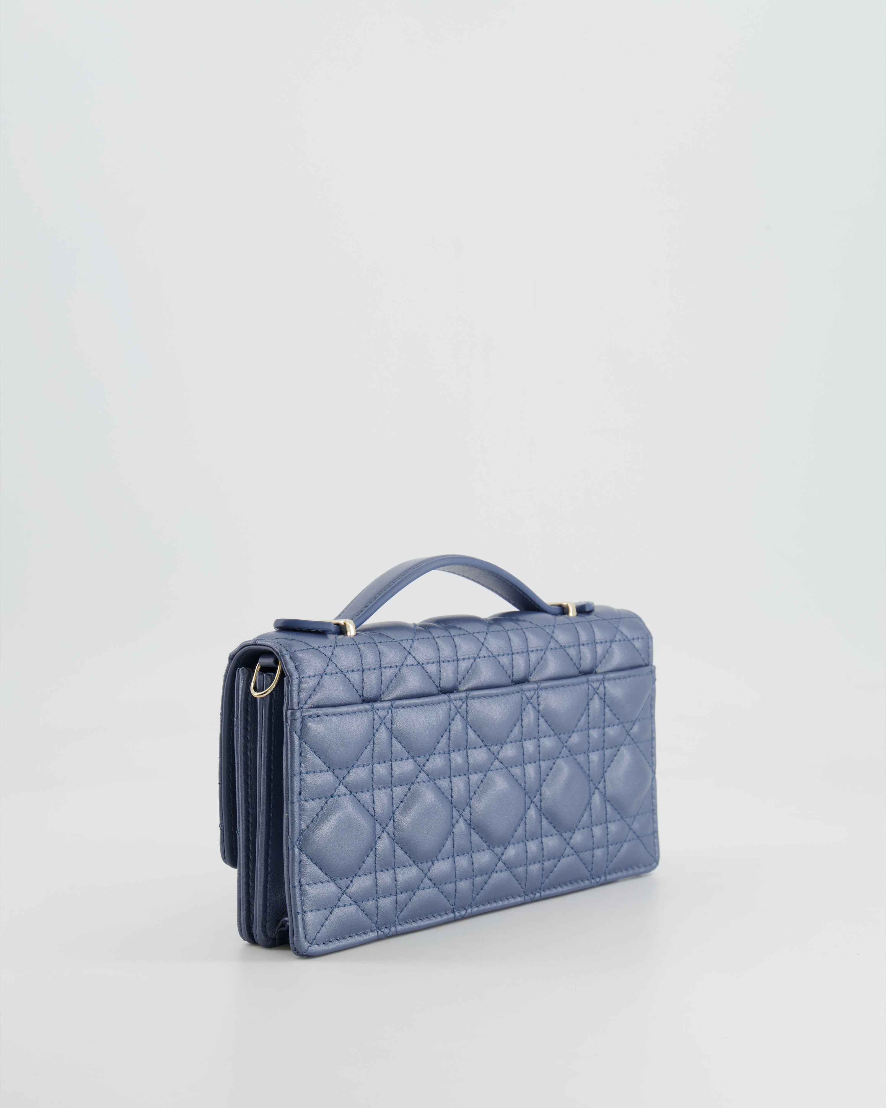 Christian Dior Blue Iridescent My Dior Mini Bag with Champagne Gold Hardware