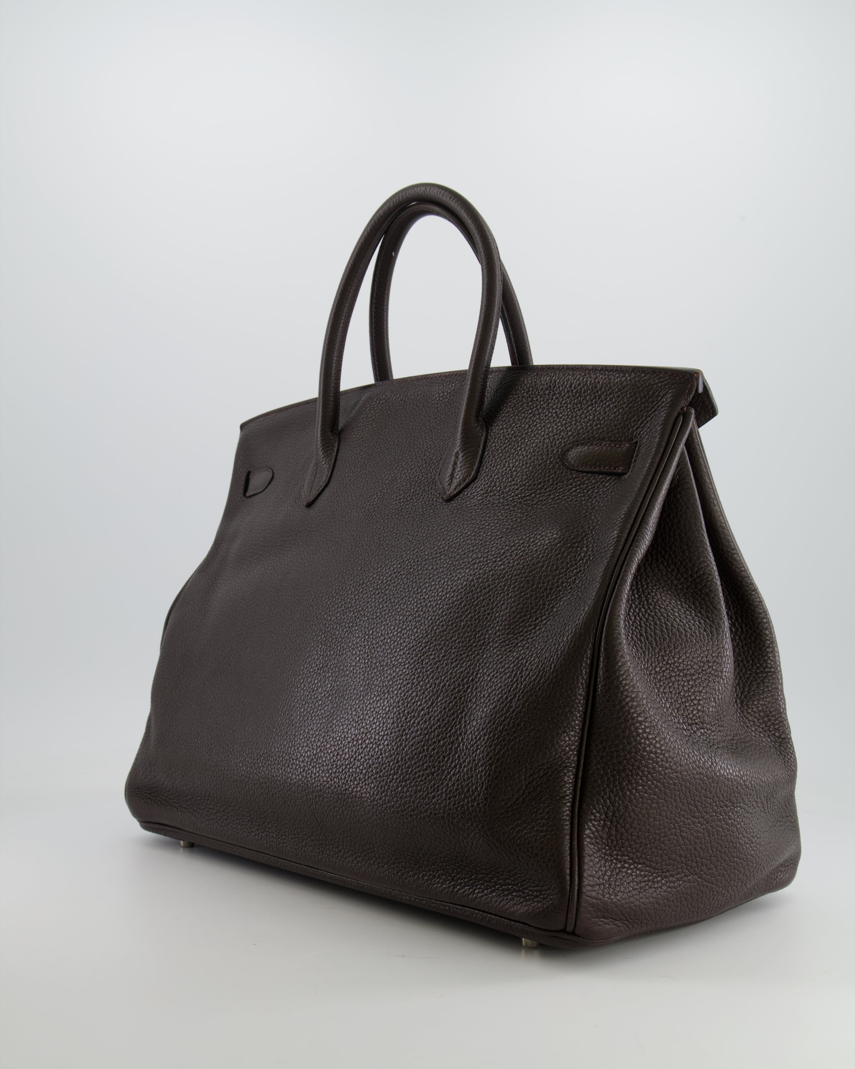 *FIRE PRICE* Hermès Birkin 40 Bag in Ebene Clemence Leather with Palladium Hardware