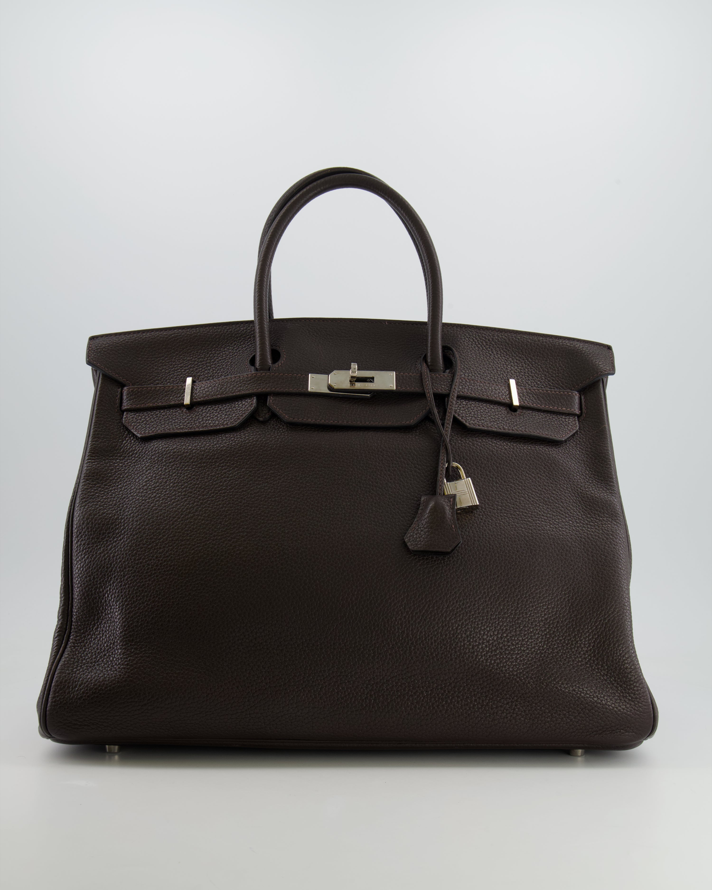 *FIRE PRICE* Hermès Birkin 40 Bag in Ebene Clemence Leather with Palladium Hardware