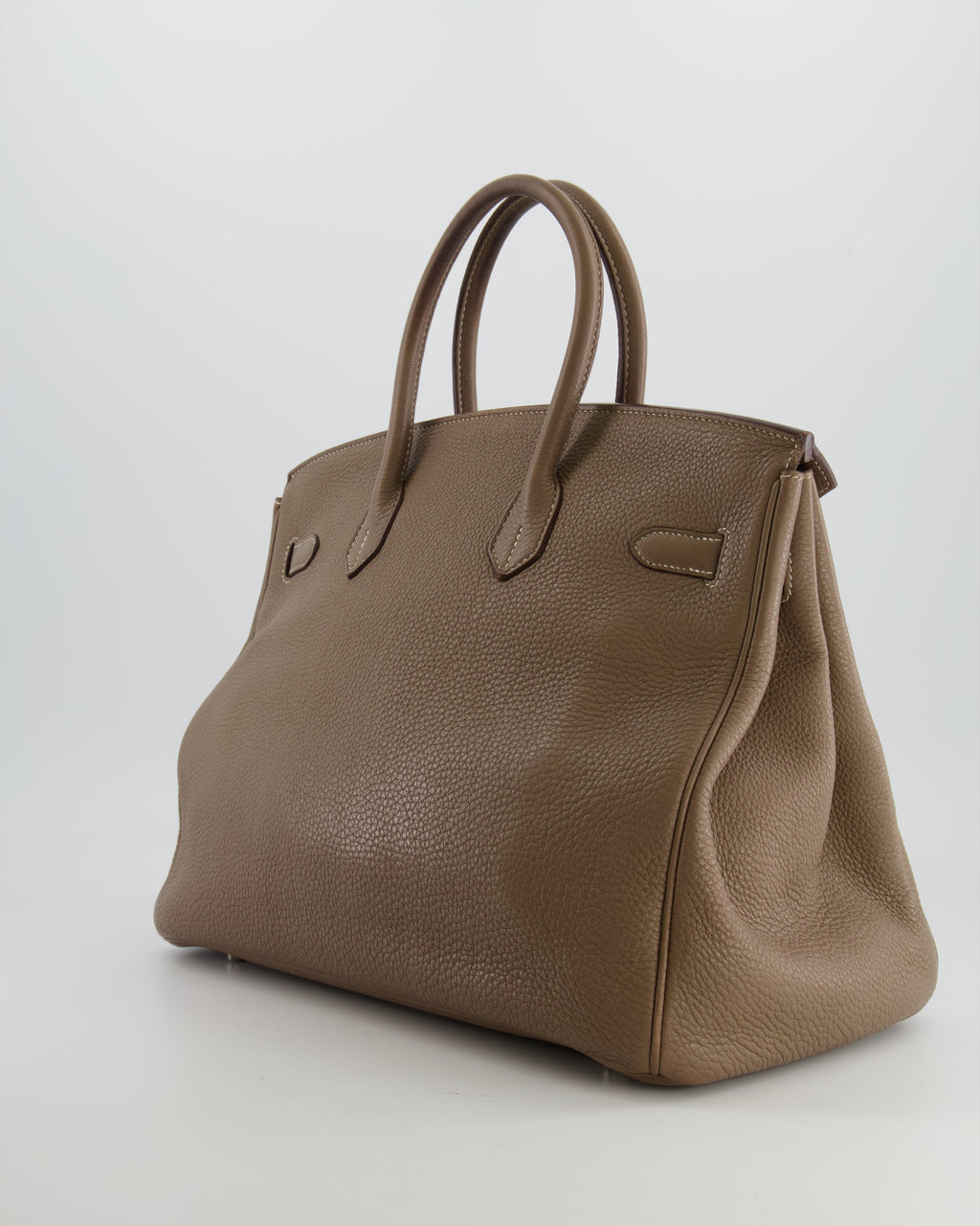 Hermès Birkin 35 Bag in Etoupe Clemence Leather with Palladium Hardware