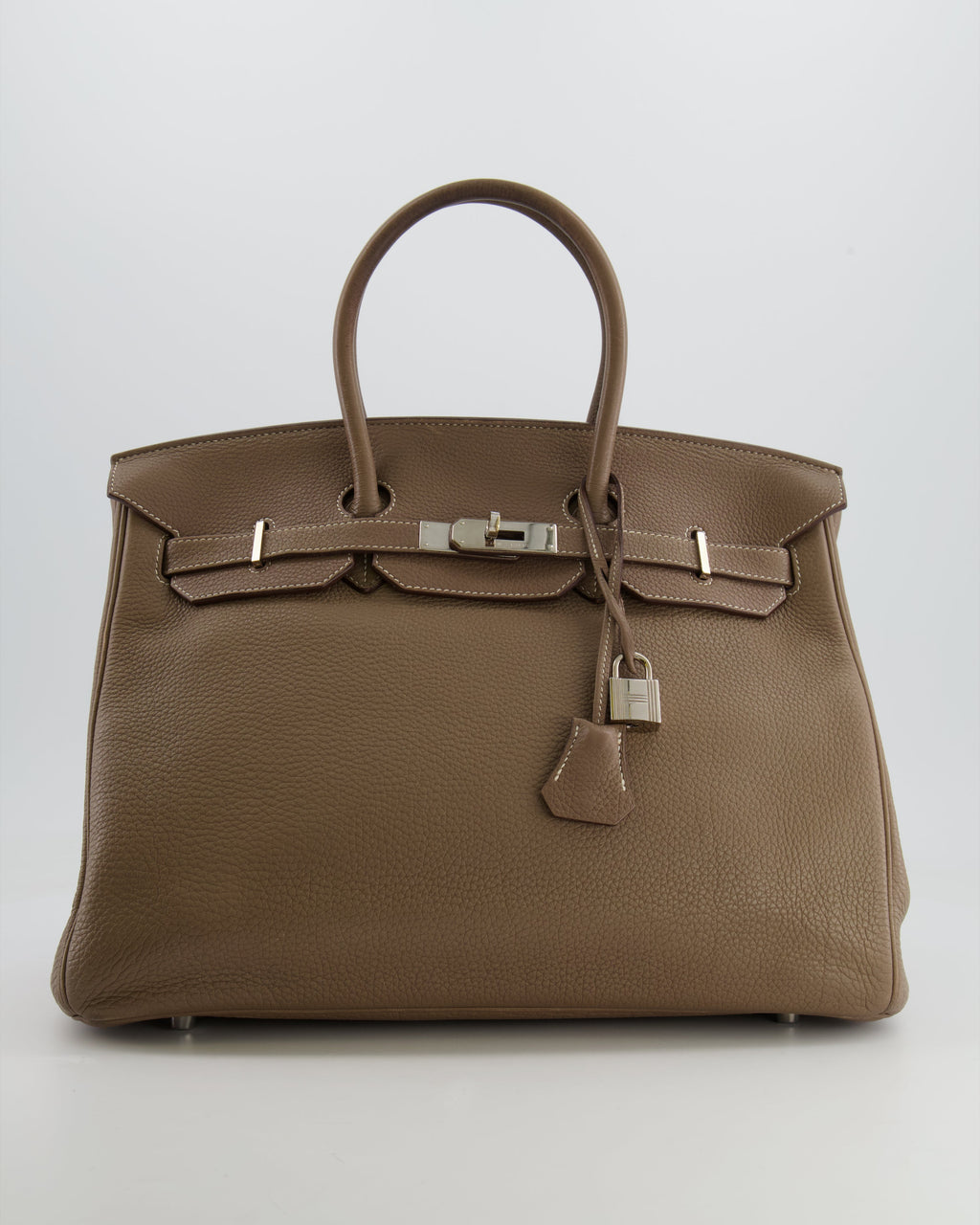 Hermès Birkin 35 Bag in Etoupe Clemence Leather with Palladium Hardware