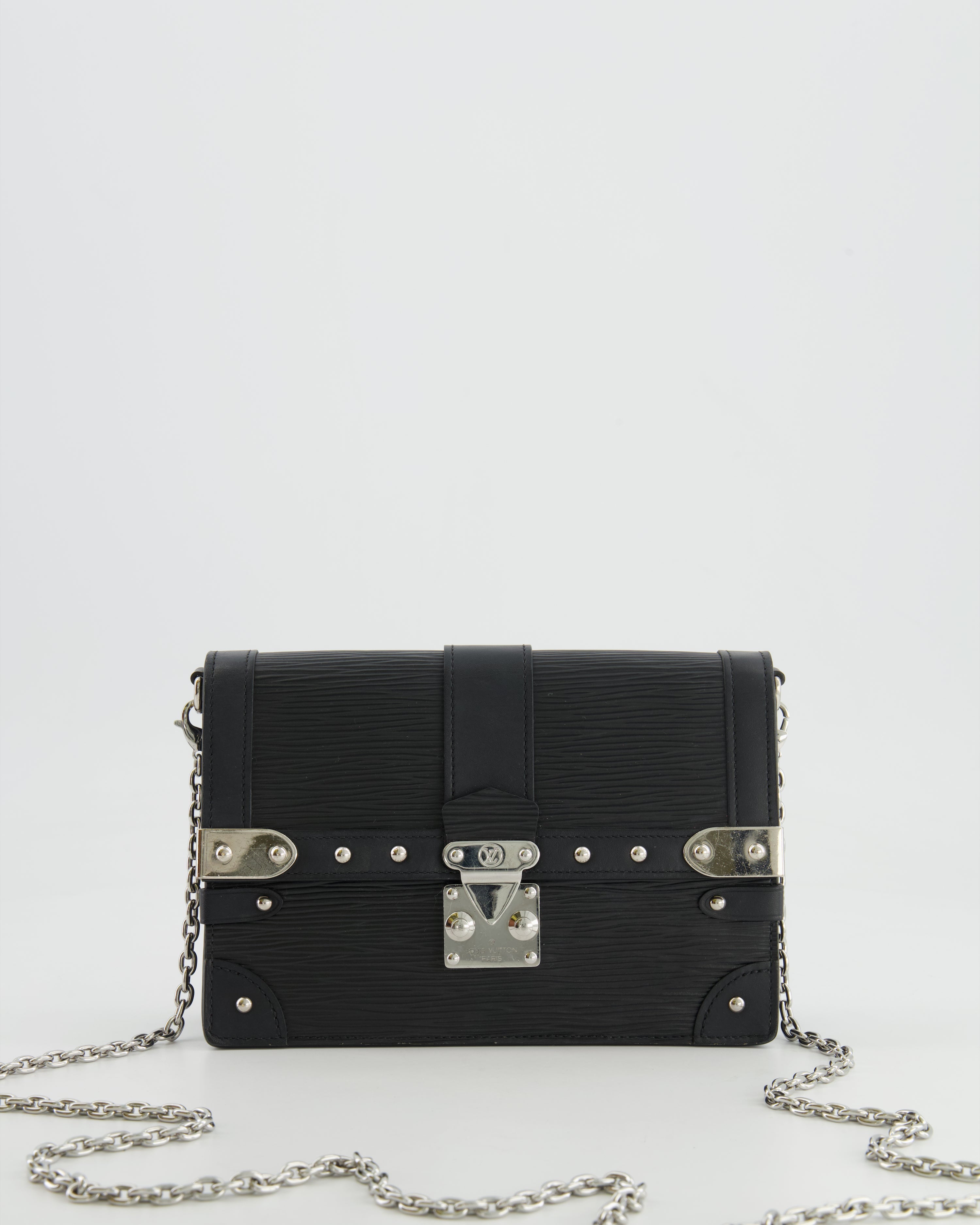 Louis Vuitton Black Trunk Wallet on Chain Bag in Epi Leather with Silver Hardware RRP £2,450