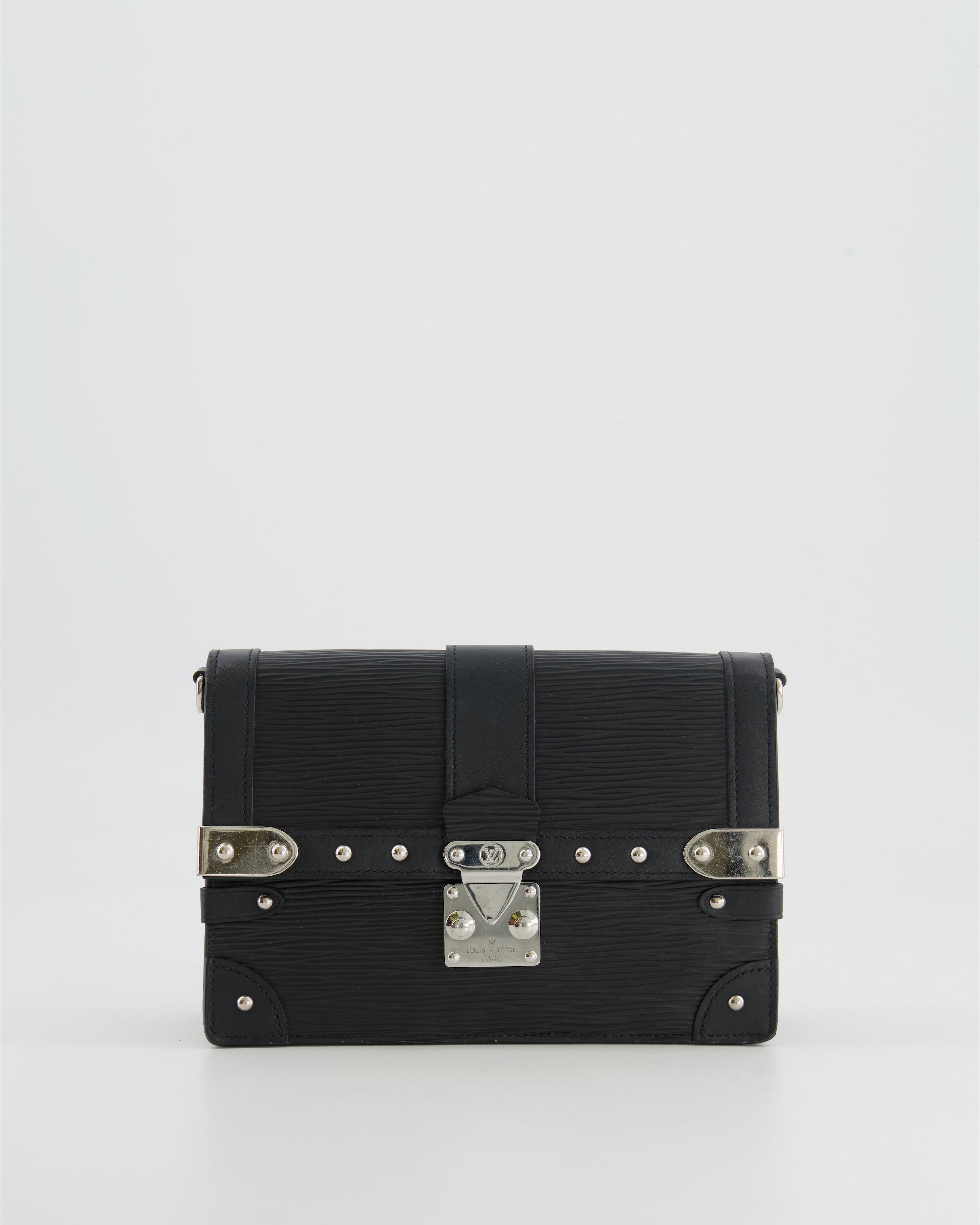 Louis Vuitton Black Trunk Wallet on Chain Bag in Epi Leather with Silver Hardware RRP £2,450