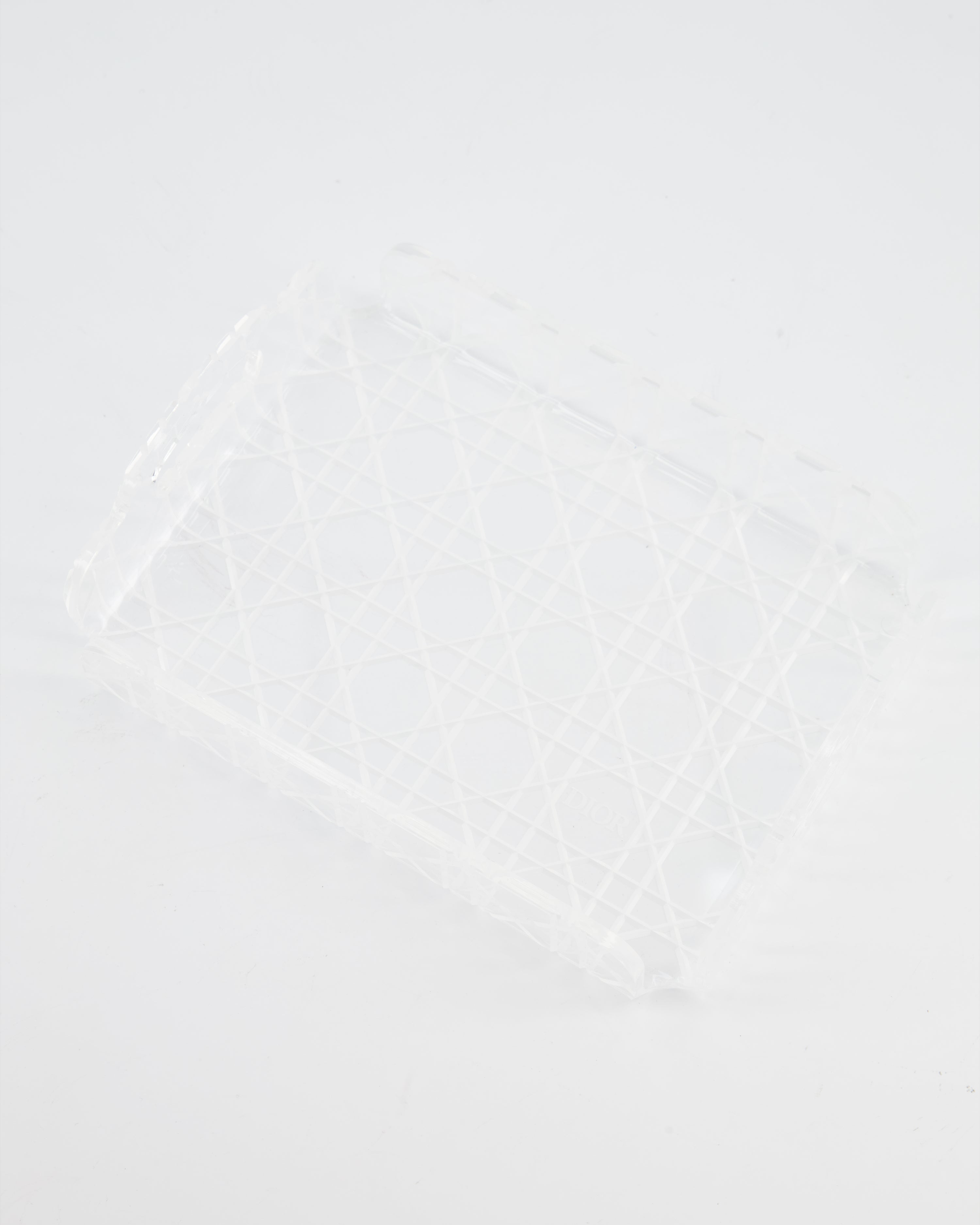 Christian Dior Clear Perspex, White Cannage Mini Tray RRP £190